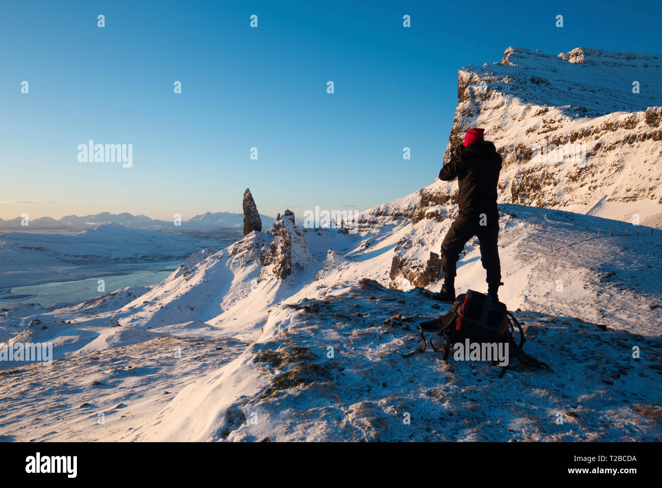 Fotograf Beim Storr, Trotternish, Isle of Skye Stockfoto