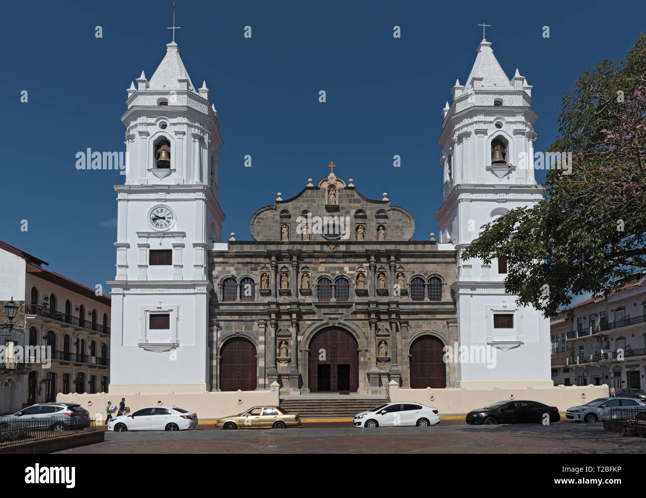 Kathedrale Basilica Metropolitana de Santa Maria la antigua sal Felipe in der Altstadt von Panama Viejo Panama Stockfoto