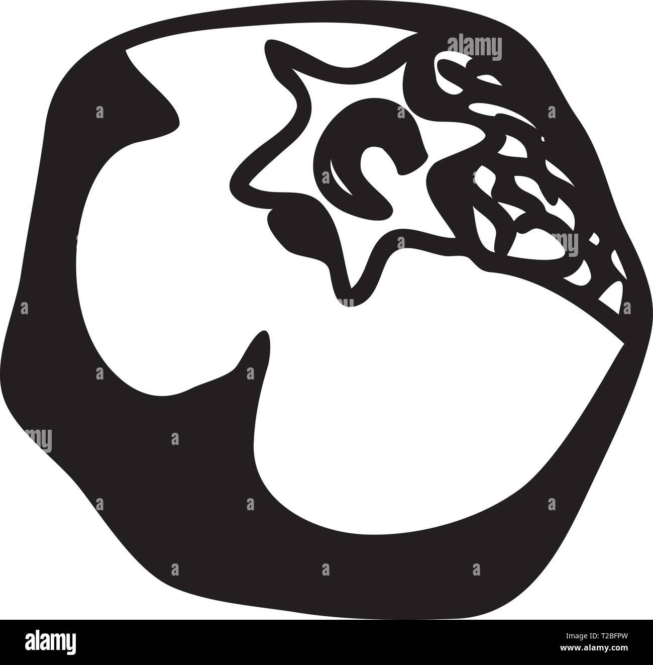 Isolierte Granatapfel Symbol auf sauberen Hintergrund. Vektor granat Element in trendigen Stil. Stock Vektor