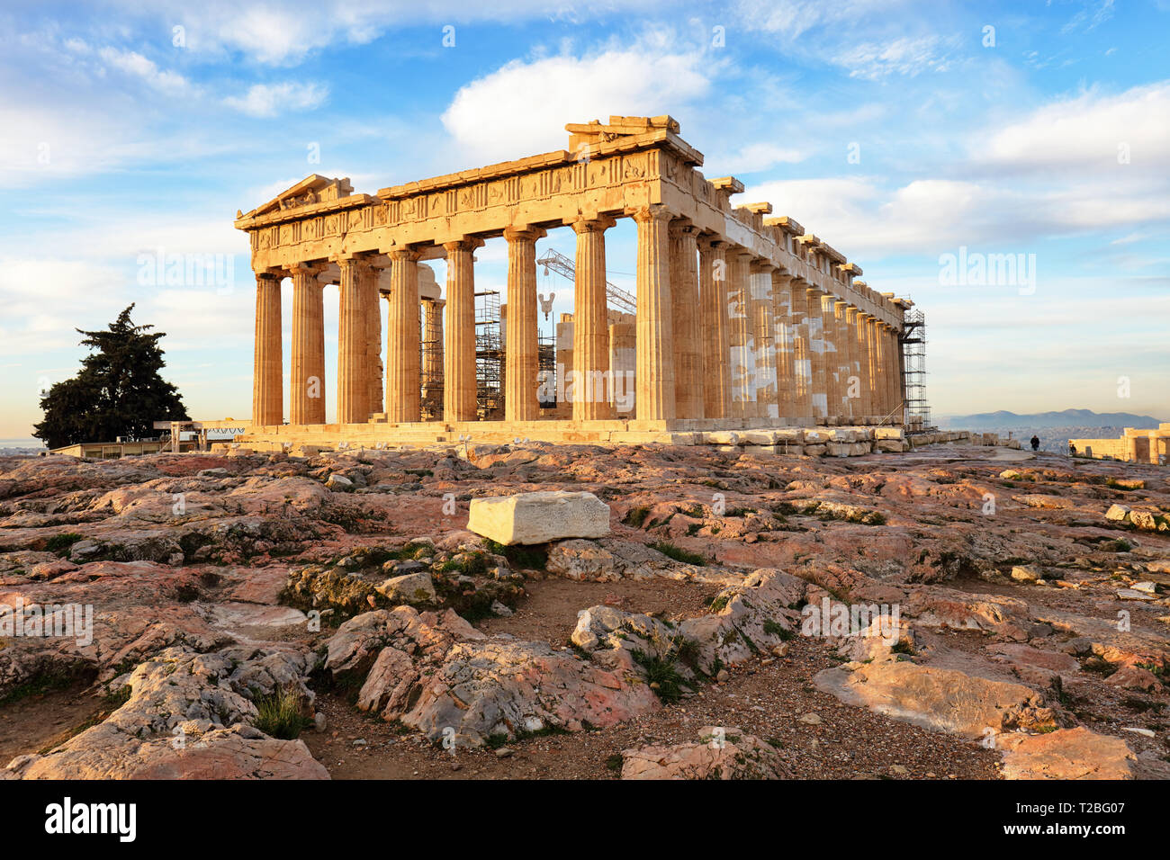 Areshügel Felsen Nahe Der Akropolis In Athen Der Parthenon Auf Der Akropolis Von Athen Stockfotos und -bilder Kaufen
