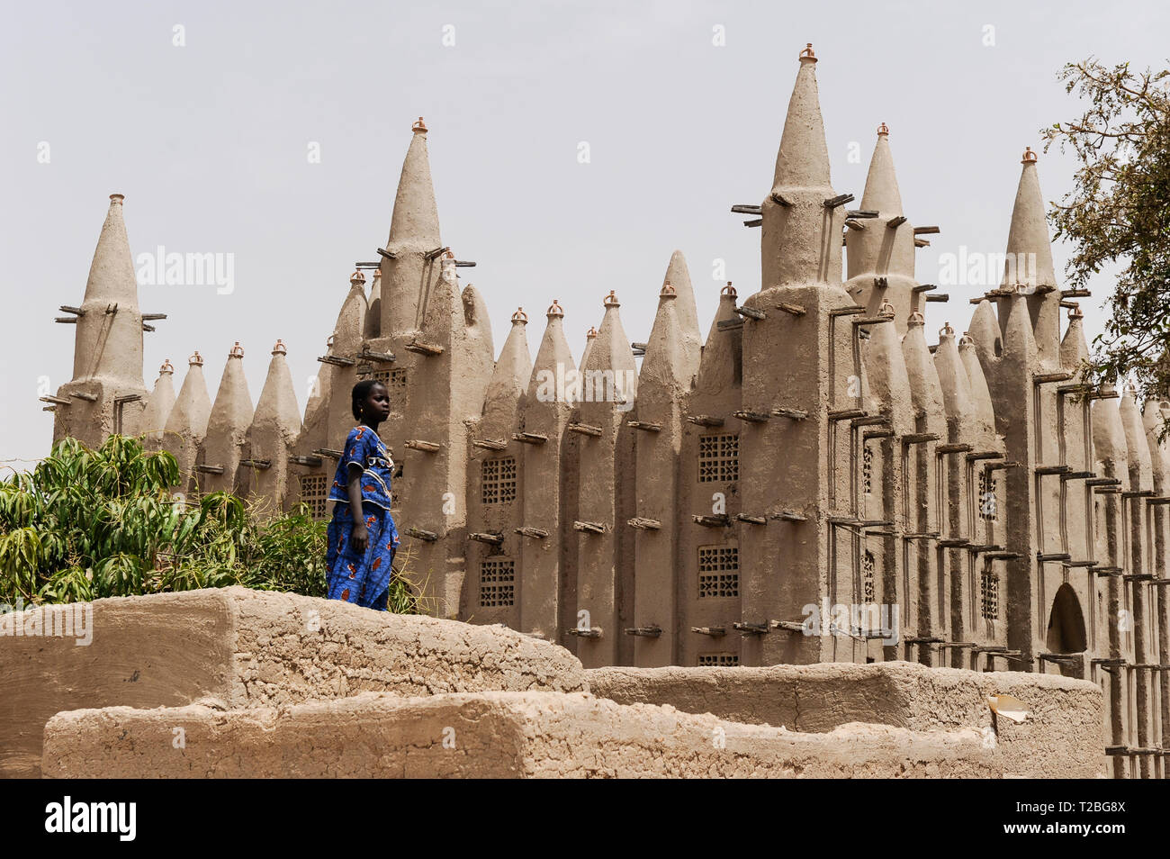 MALI, Mopti, Moschee aus Lehm gebaut Stockfoto