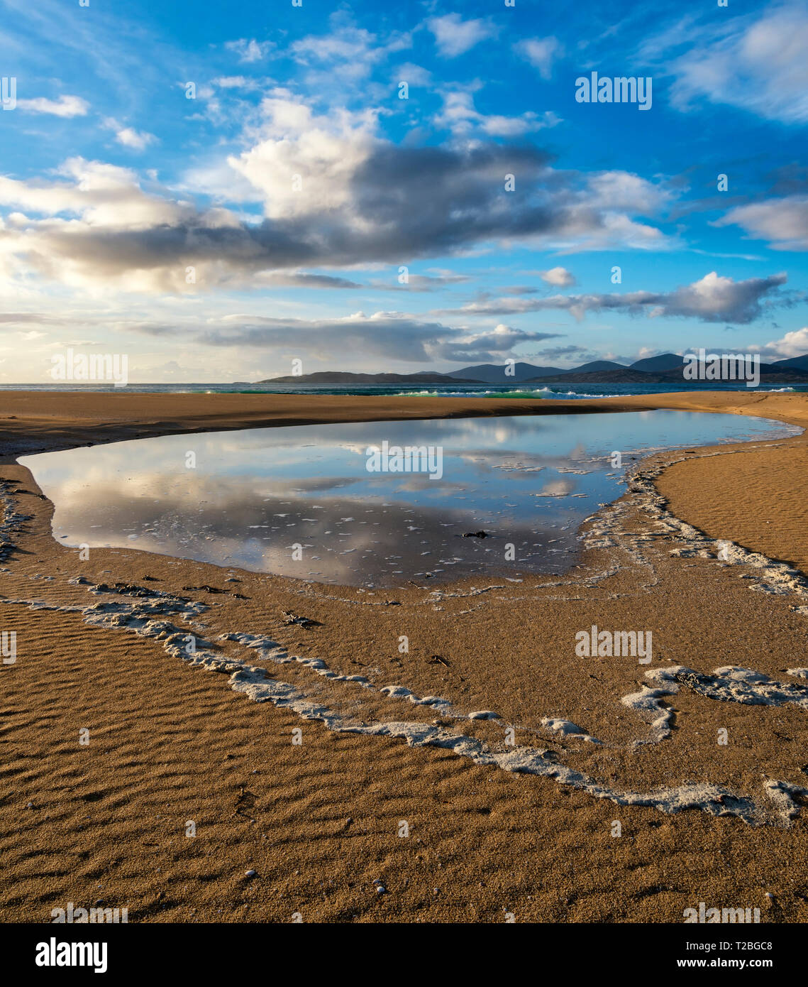 Abendlicht auf Scarista Bay, Isle of Harris Stockfoto