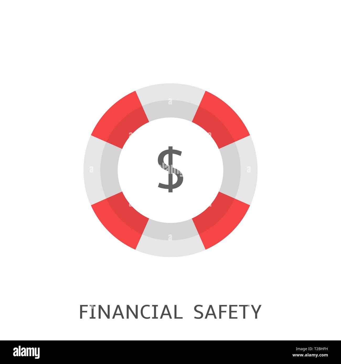 Finanzielle Sicherheit. Rettungsring mit Dollarzeichen, Vector Illustration Stock Vektor