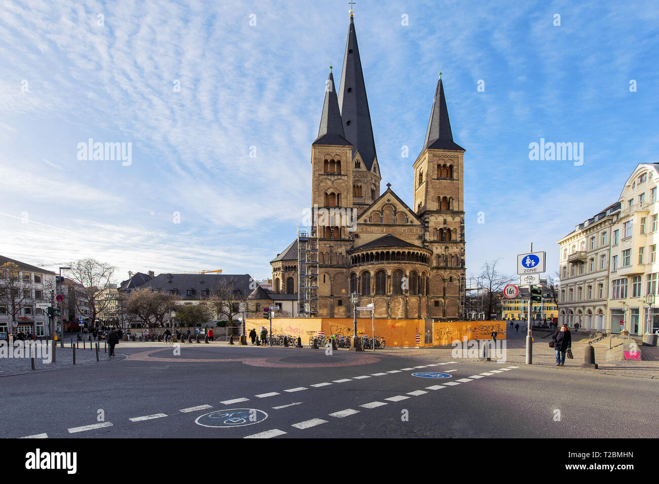 Blick auf den Dom in Bonn. Stockfoto