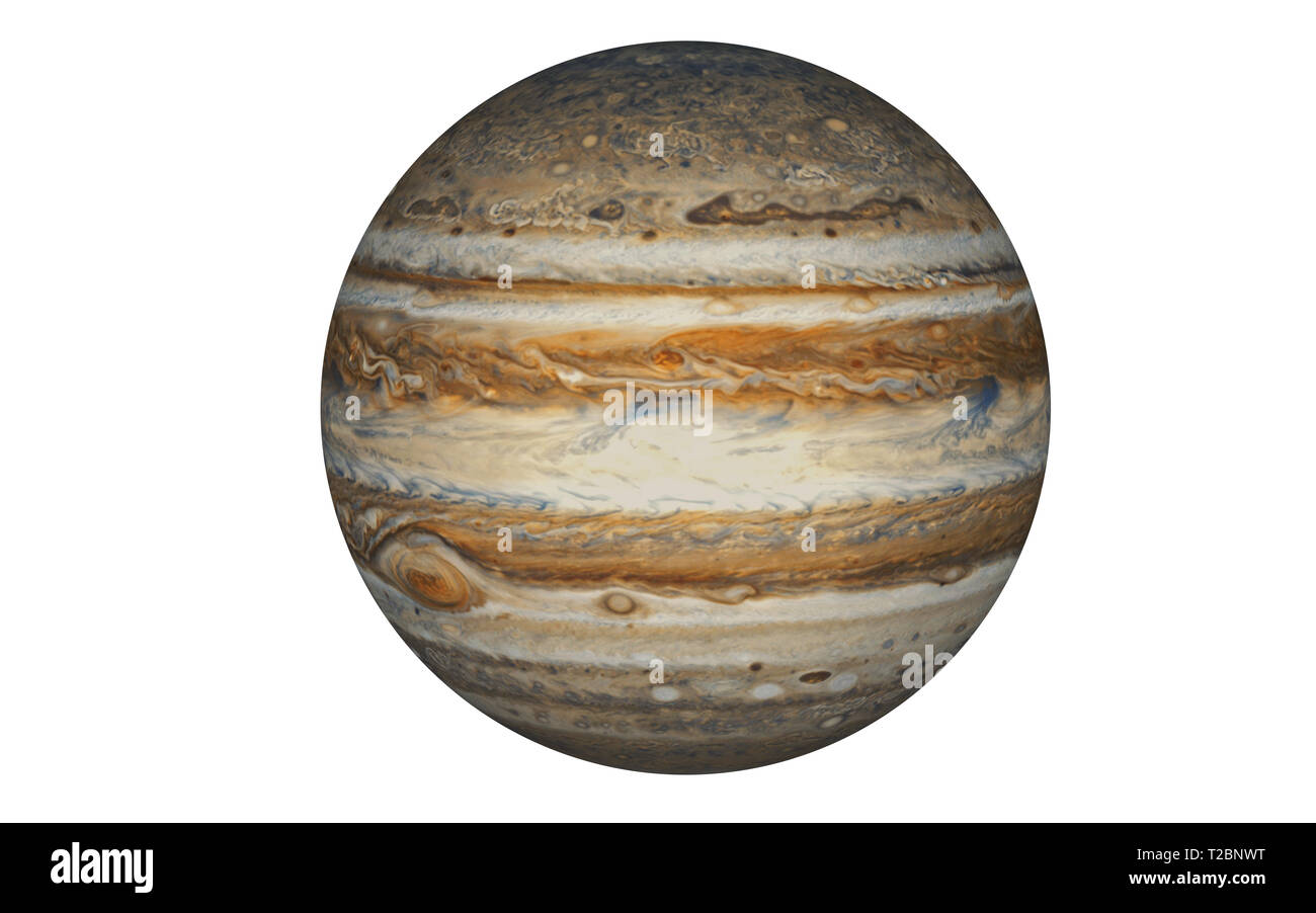 Jupiter Planeten isoliert in Weiß, Elemente dieses Bild von der NASA eingerichtet Stockfoto