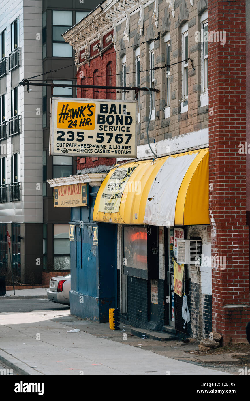 Kaution Bond Service anmelden Baltimore, Maryland Stockfoto