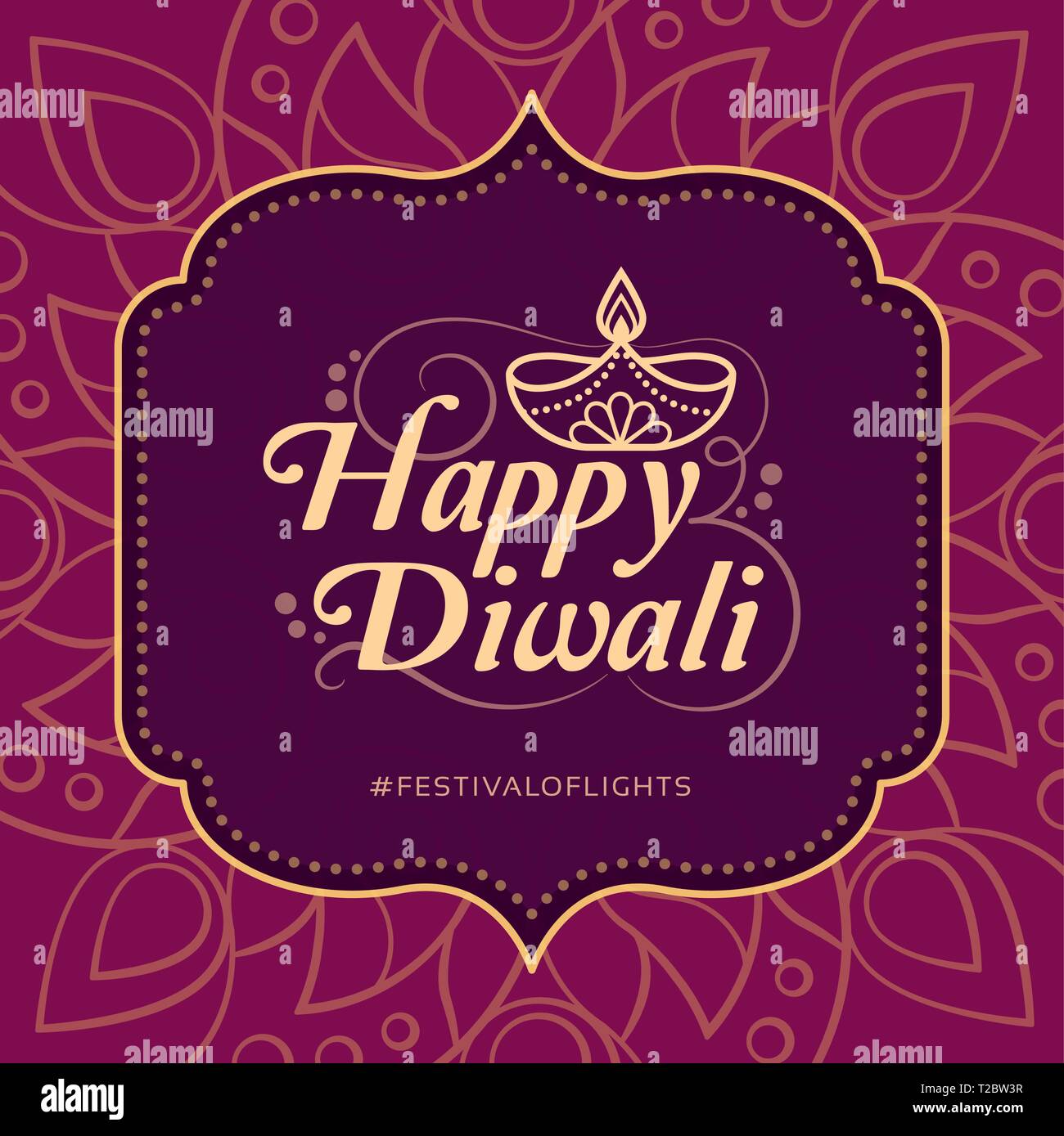 Happy Diwali feier Karte und social media Post mit diya Lampe Stock Vektor
