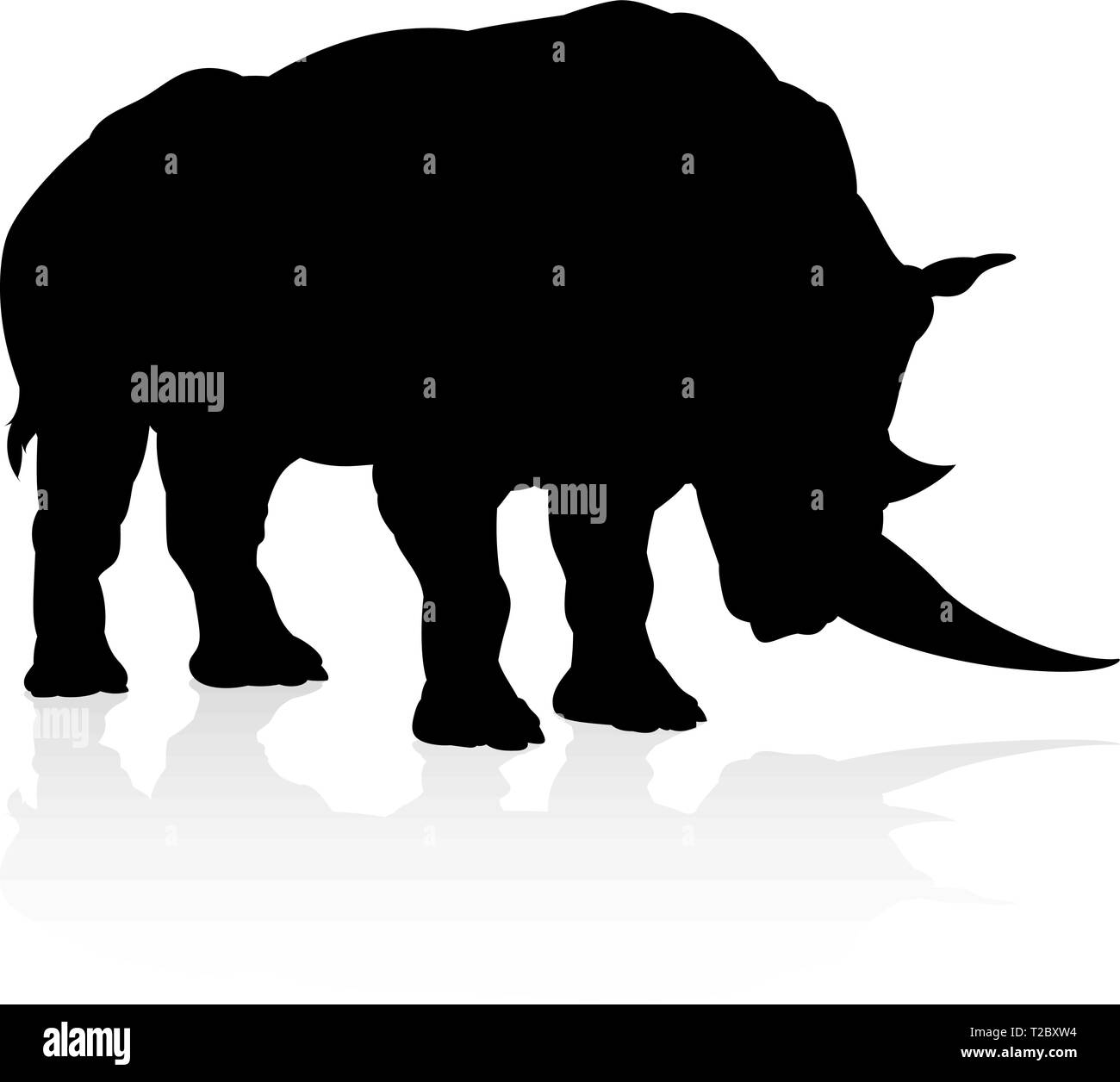 Rhino Tier Silhouette Stock Vektor