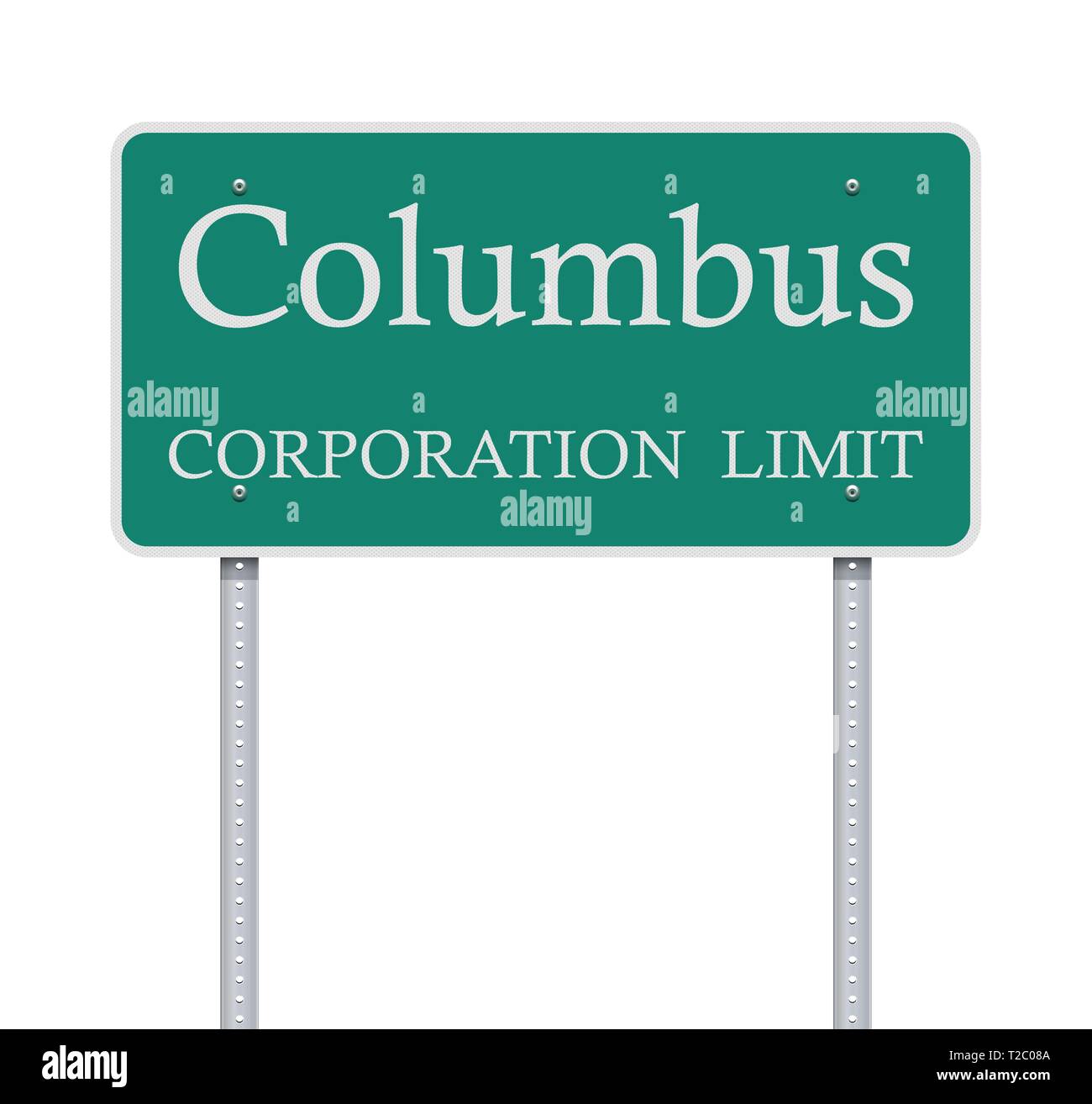 Vector Illustration des Columbus Corporation Limit Green Road Sign Stock Vektor