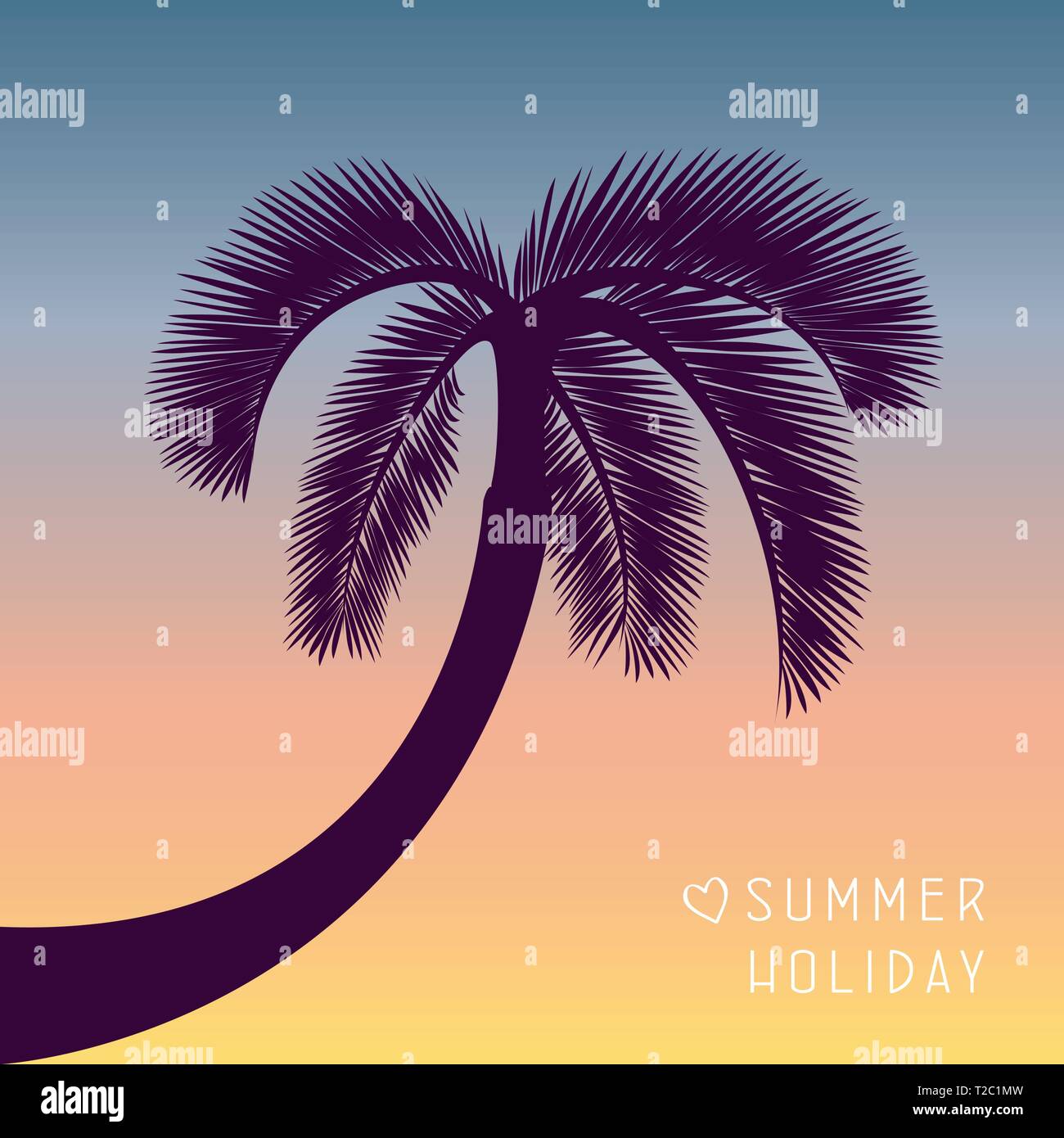 Palm Tree silhouette Sonnenaufgang Himmel Hintergrund für Sommerurlaub design Vector Illustration EPS 10. Stock Vektor
