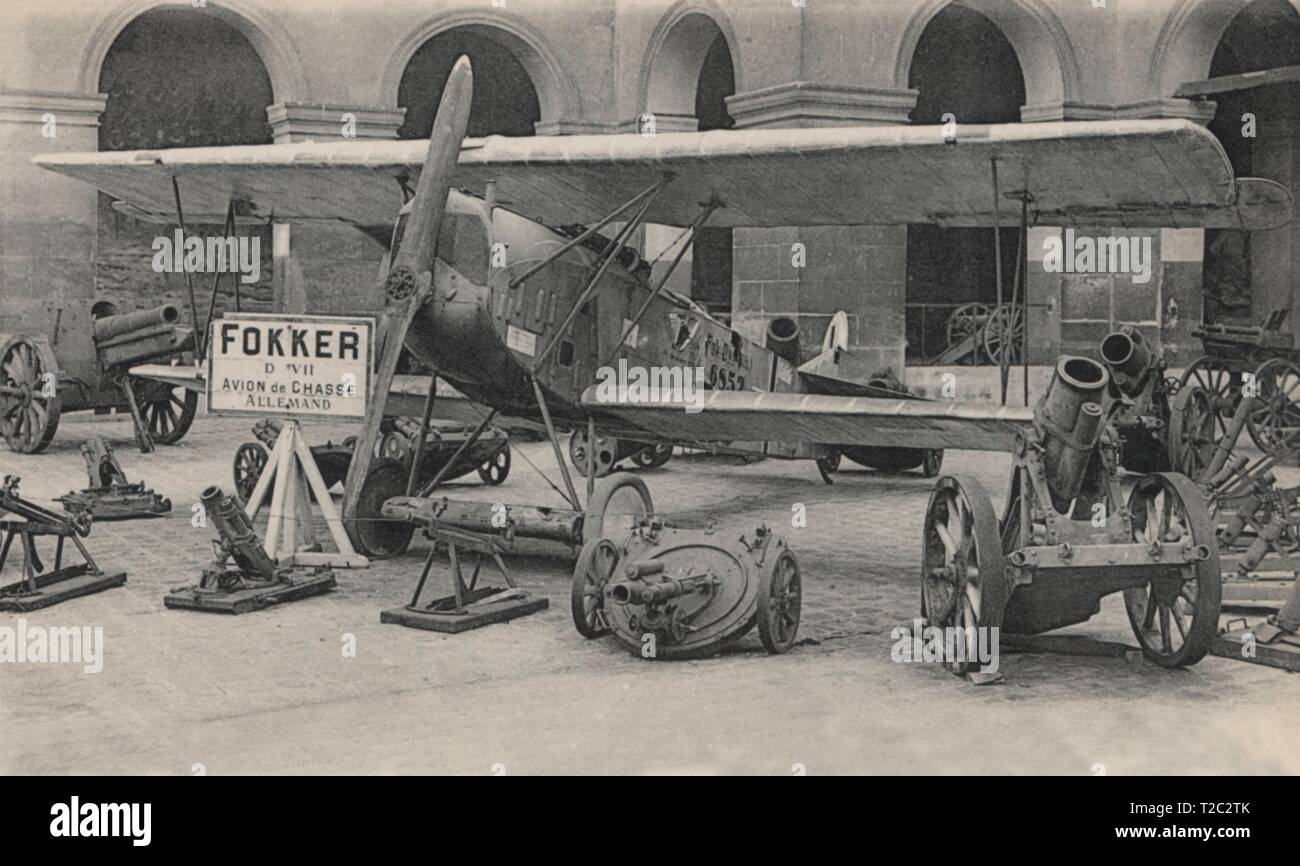 Primera Guerra Mundial (1914-1918). Avión de Caza Alemán Fokker. Stockfoto