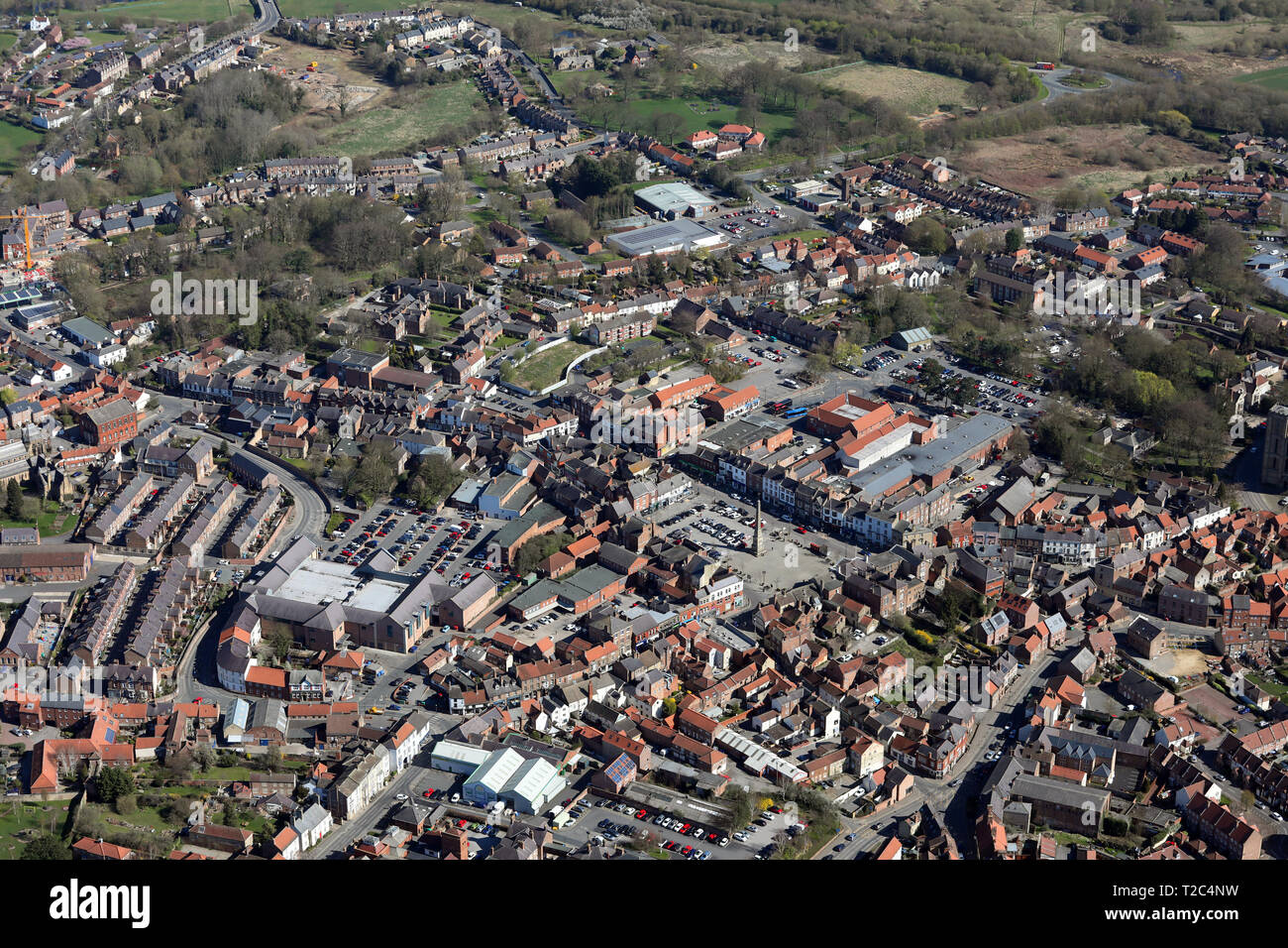 Luftaufnahme von Ripon Stadtzentrum, North Yorkshire Stockfoto