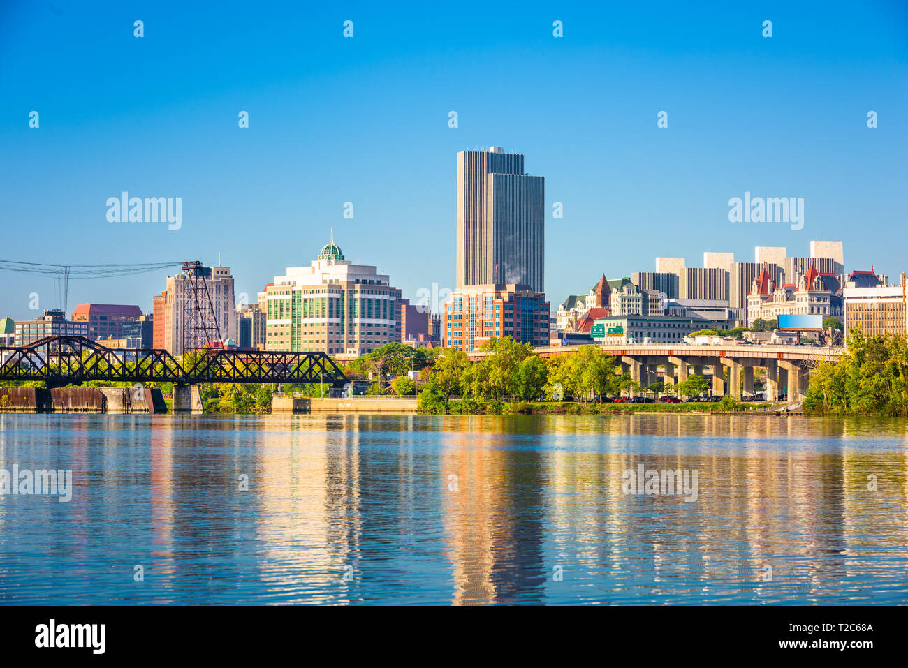 Albany, New York, USA Downtown Skyline. Stockfoto