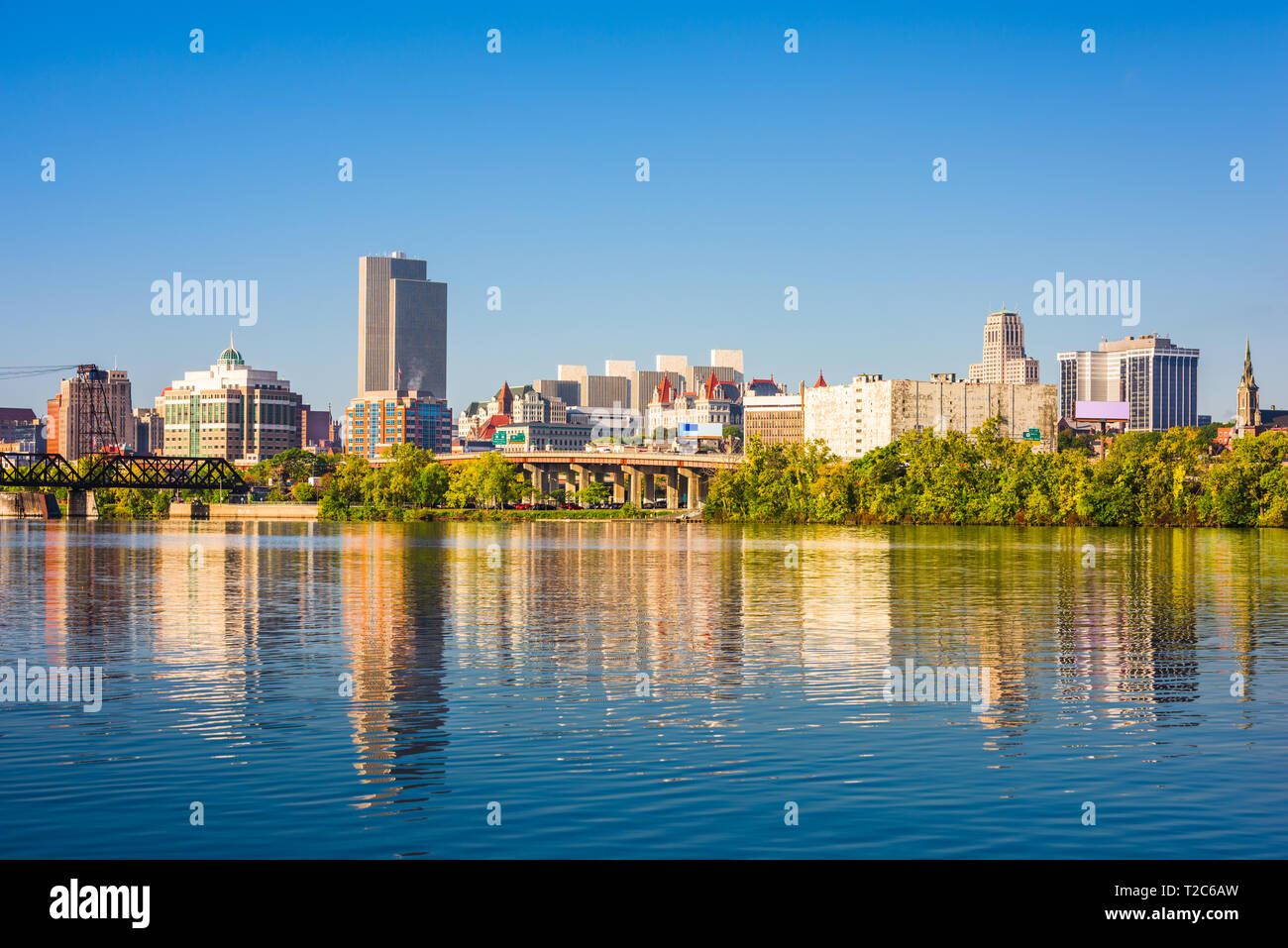 Albany, New York, USA Downtown Skyline. Stockfoto