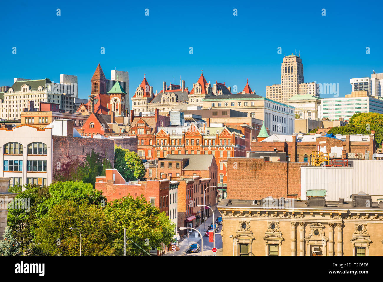 Albany, New York, USA Downtown Skyline. Stockfoto