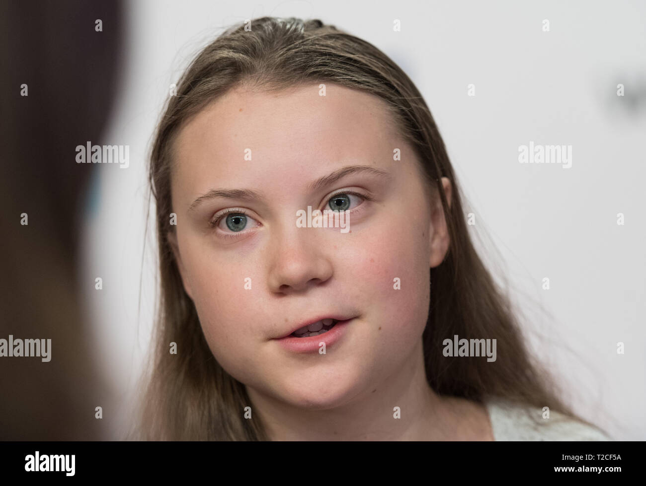 Berlin, Deutschland. 30 Mär, 2019. Klima Aktivistin Greta THUNBERG (Preisträger für das Engagement für Umwelt- und Klimaschutz) Roter Teppich für die Goldene Kamera 2019 in Berlin, Deutschland am 30.03.2019. | Verwendung der weltweiten Kredit: dpa/Alamy leben Nachrichten Stockfoto