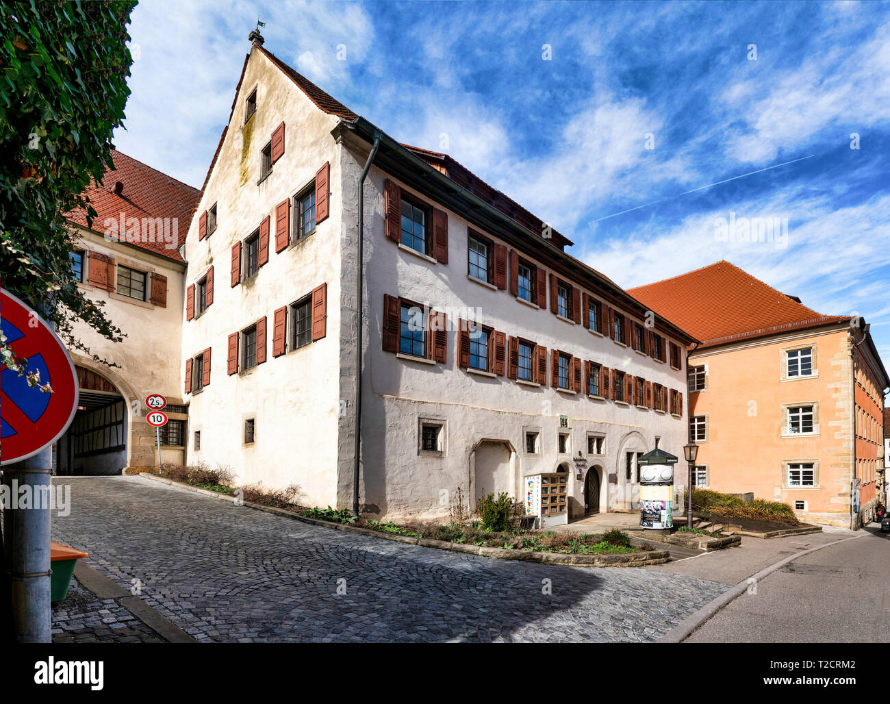 Rottenburg am Neckar, Deutschland, 16.03.2019: Die wernauer Hof, heute als Alte Welt (Alte Welt), war das einzige Gebäude in der Gegend, die das g überlebt Stockfoto