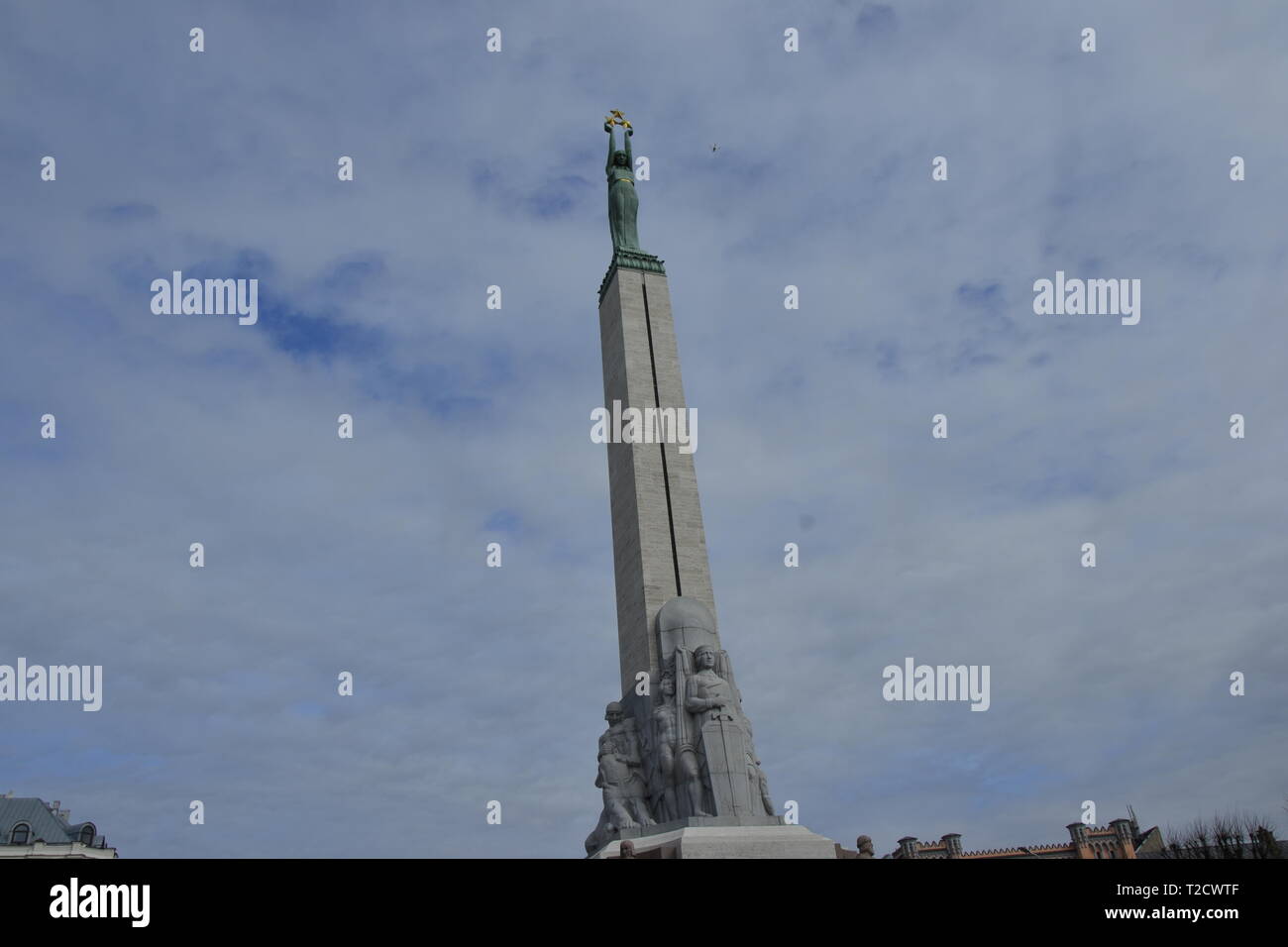Freiheitsdenkmal in Riga/Boulevard Brīvības piemineklis Stockfoto