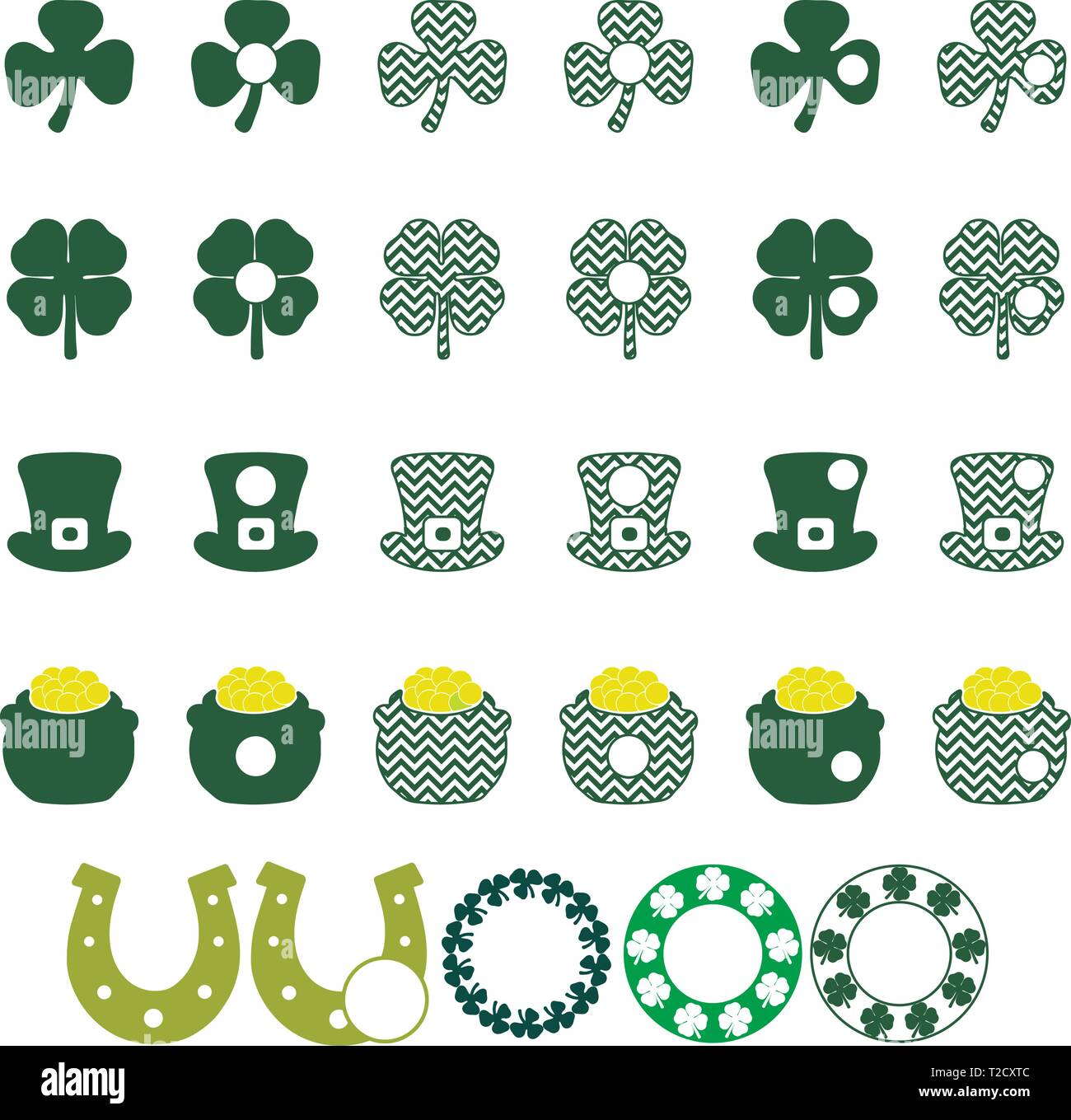 Einstellen der St. Patrick's Day Silhouetten Stock Vektor