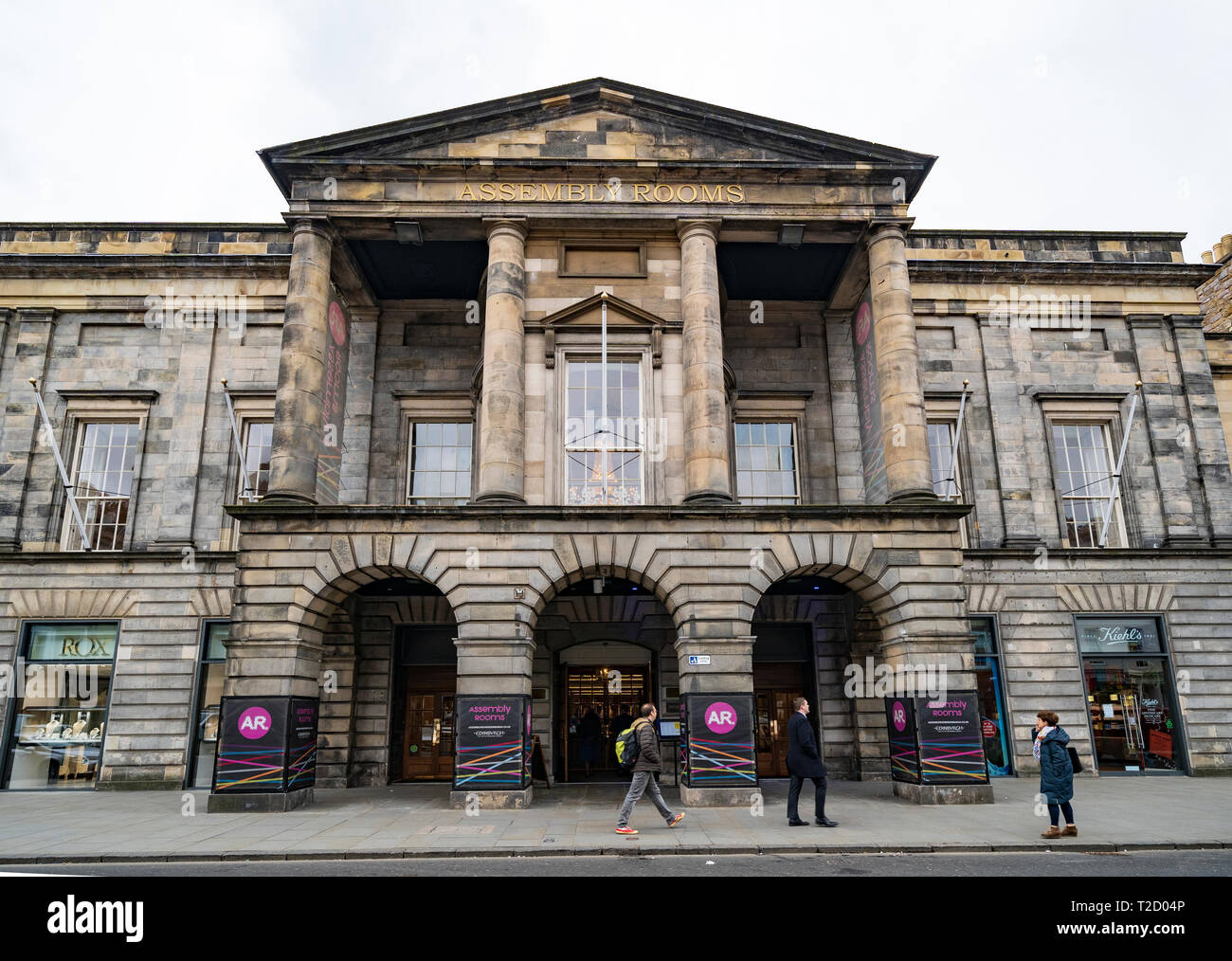 Äußere des Assembly Rooms künste Veranstaltungsort auf der George Street in Edinburgh, Schottland, Großbritannien Stockfoto