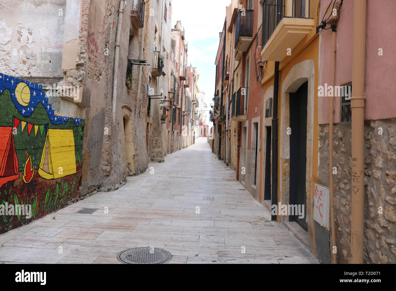 Straße in Tarragona Während mediterrane Spiele im Juni 2018 Stockfoto