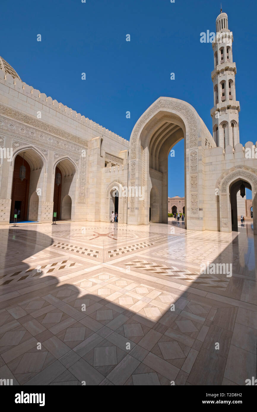 Sultan Qaboos Grand Mosque in Muscat, Oman Stockfoto