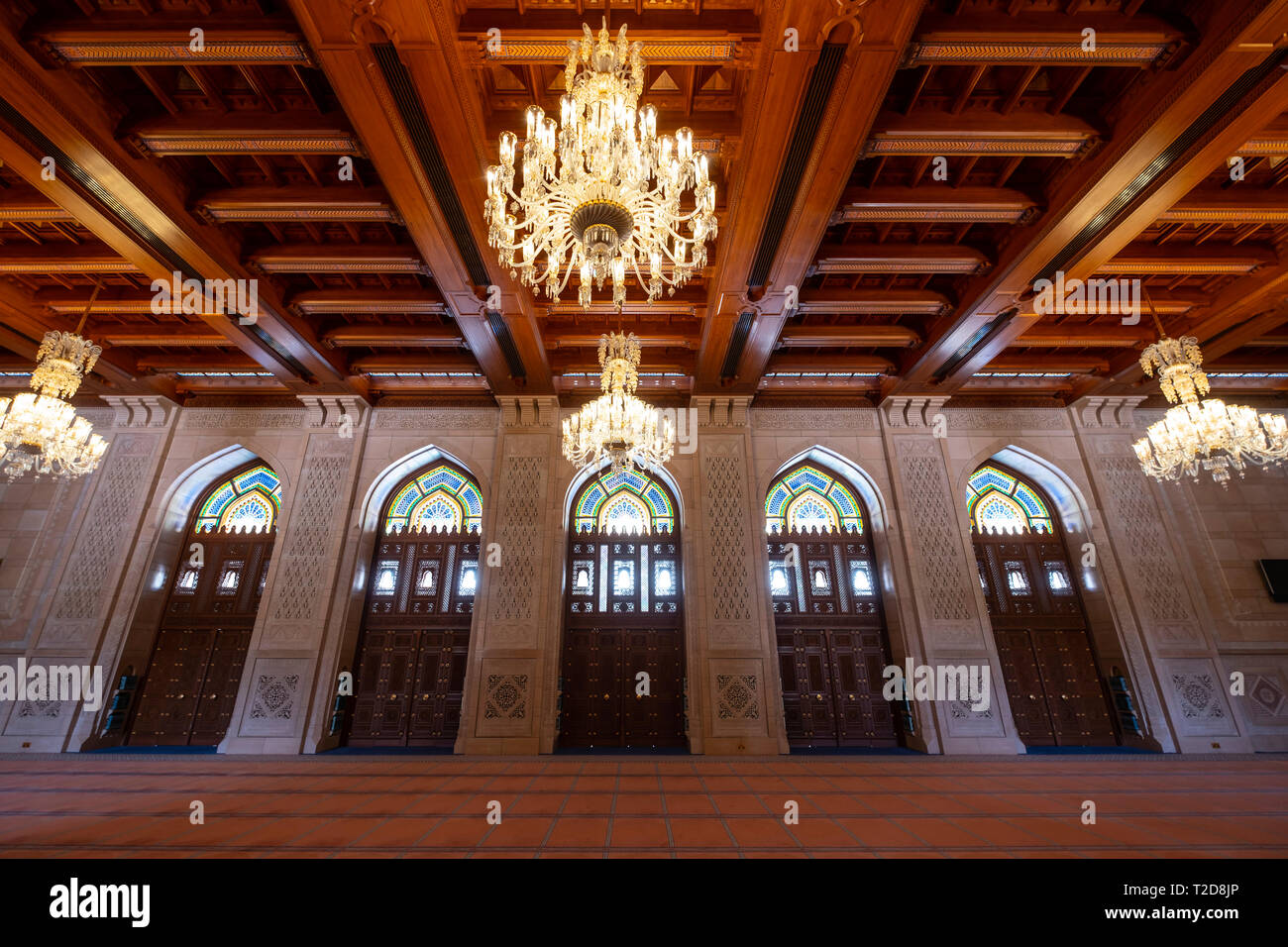 Sultan Qaboos Grand Mosque in Muscat, Oman Stockfoto