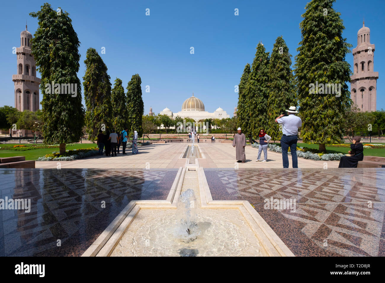 Sultan Qaboos Grand Mosque in Muscat, Oman Stockfoto