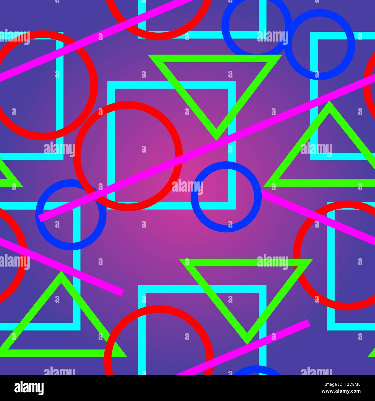Abstraktes Muster, bestehend aus verschiedenen farbigen geometrischen Formen. Stock Vektor