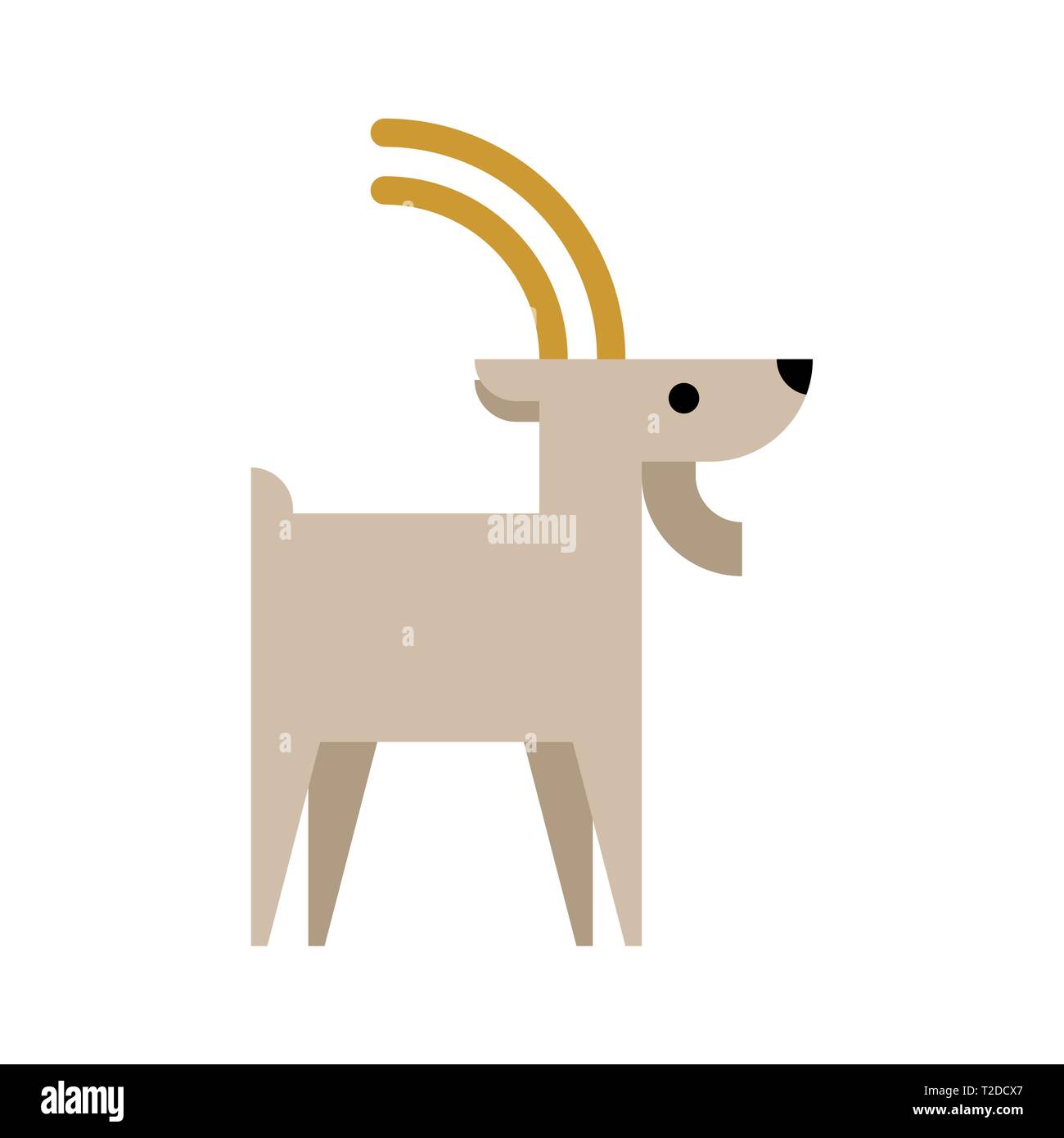 Bergziege isoliert. Tier Vektor-illustration Tier Stock Vektor