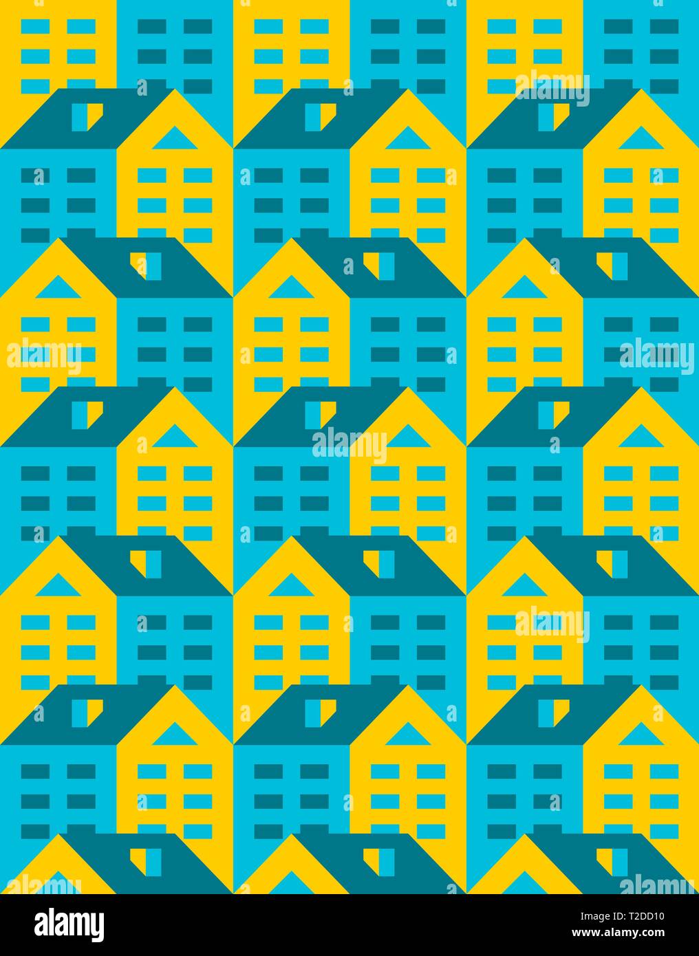 Haus Muster Nahtlose Stadt Hintergrund Kleine Stadt Textur