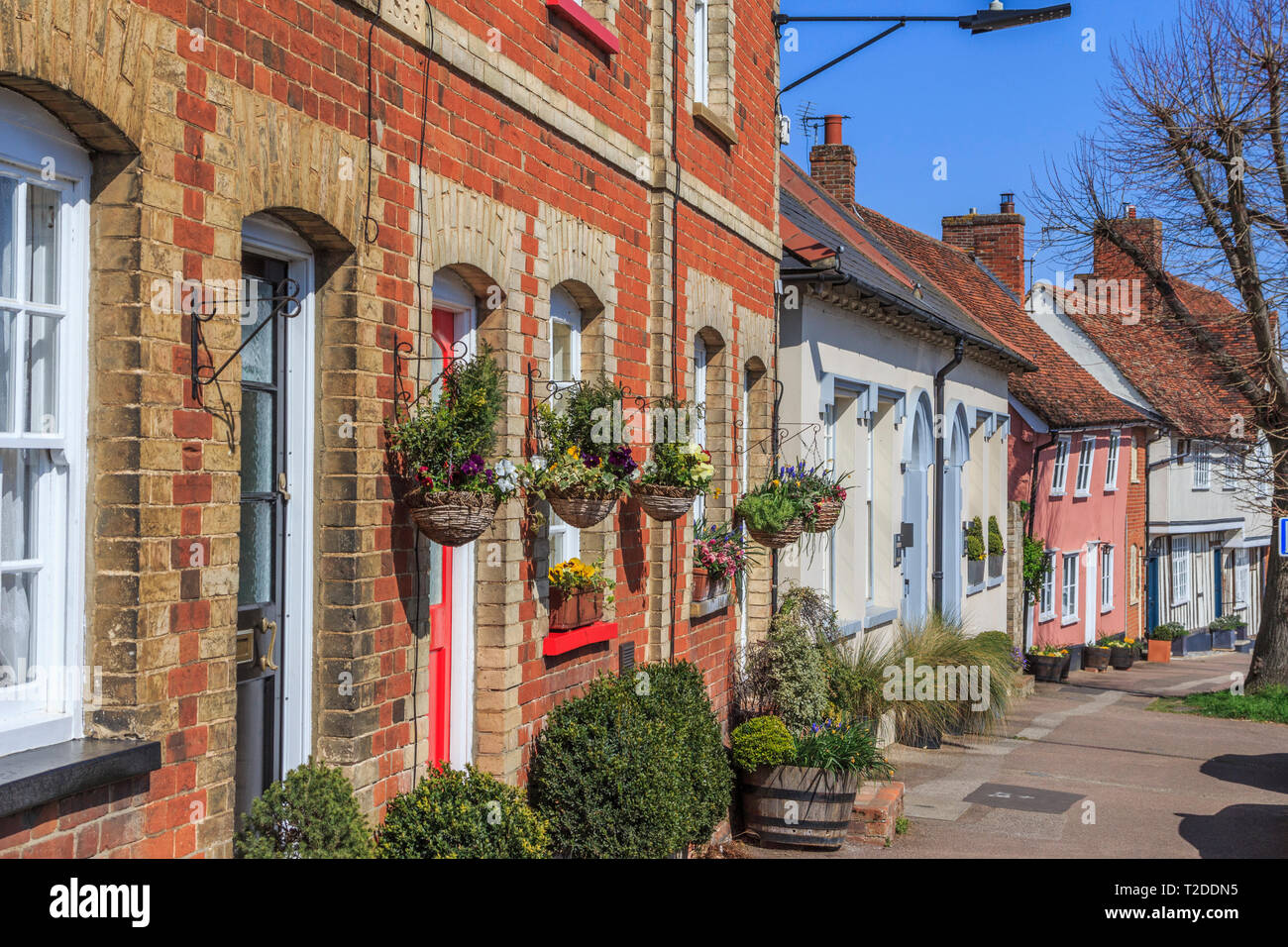 Lavenham Stadtzentrum, Suffolk, England, UK, GB Stockfoto