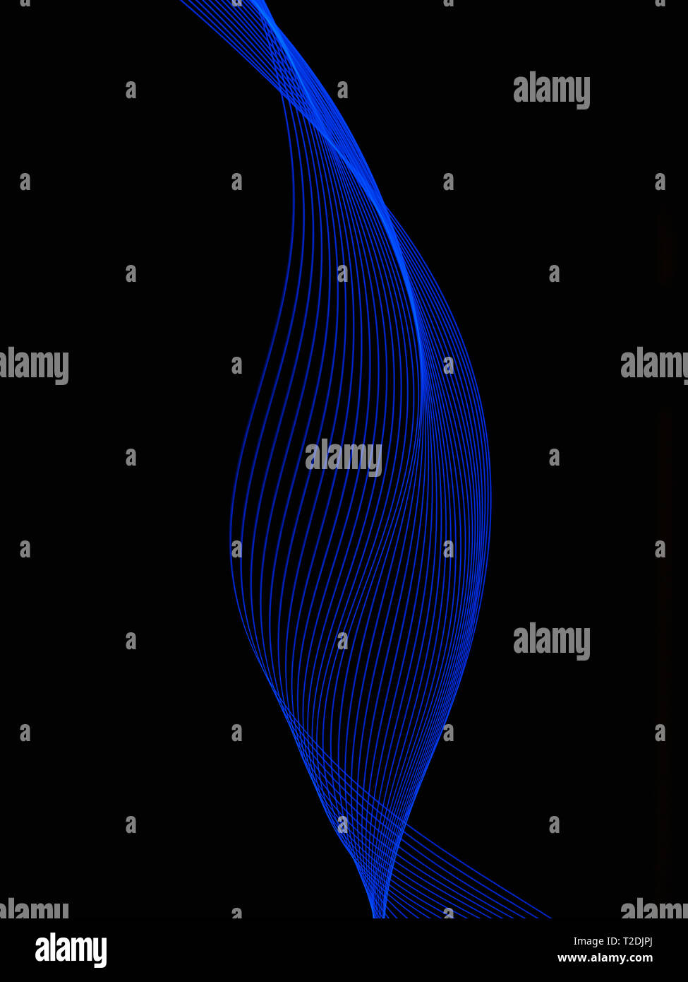Blaues Band von Licht Laser Trail 7. Stockfoto