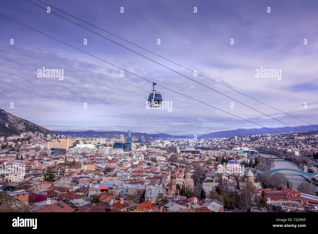 Georgien Tiflis Seilbahn Stockfoto