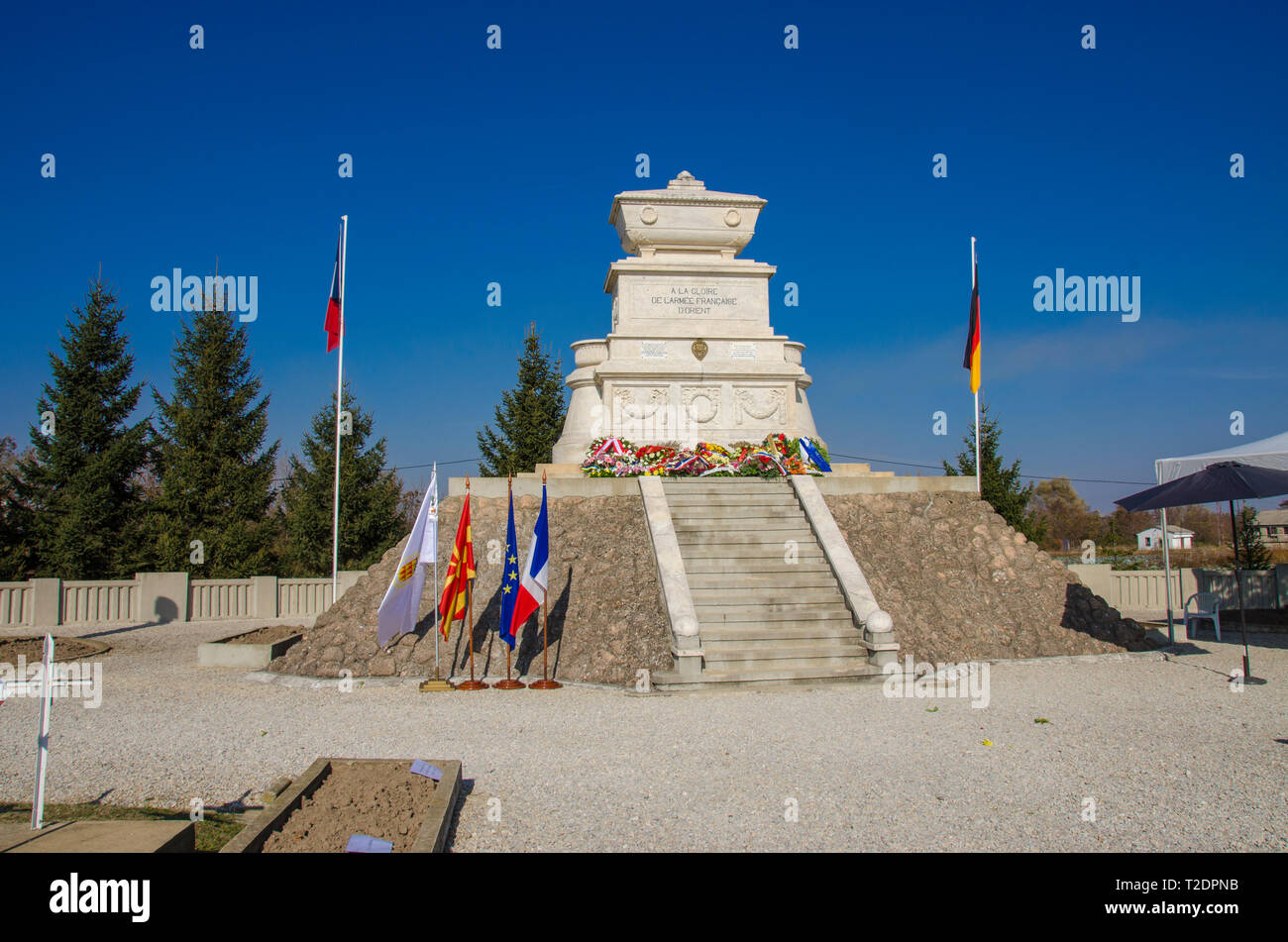 Französischen Militärfriedhof in Bitola, Mazedonien Stockfoto