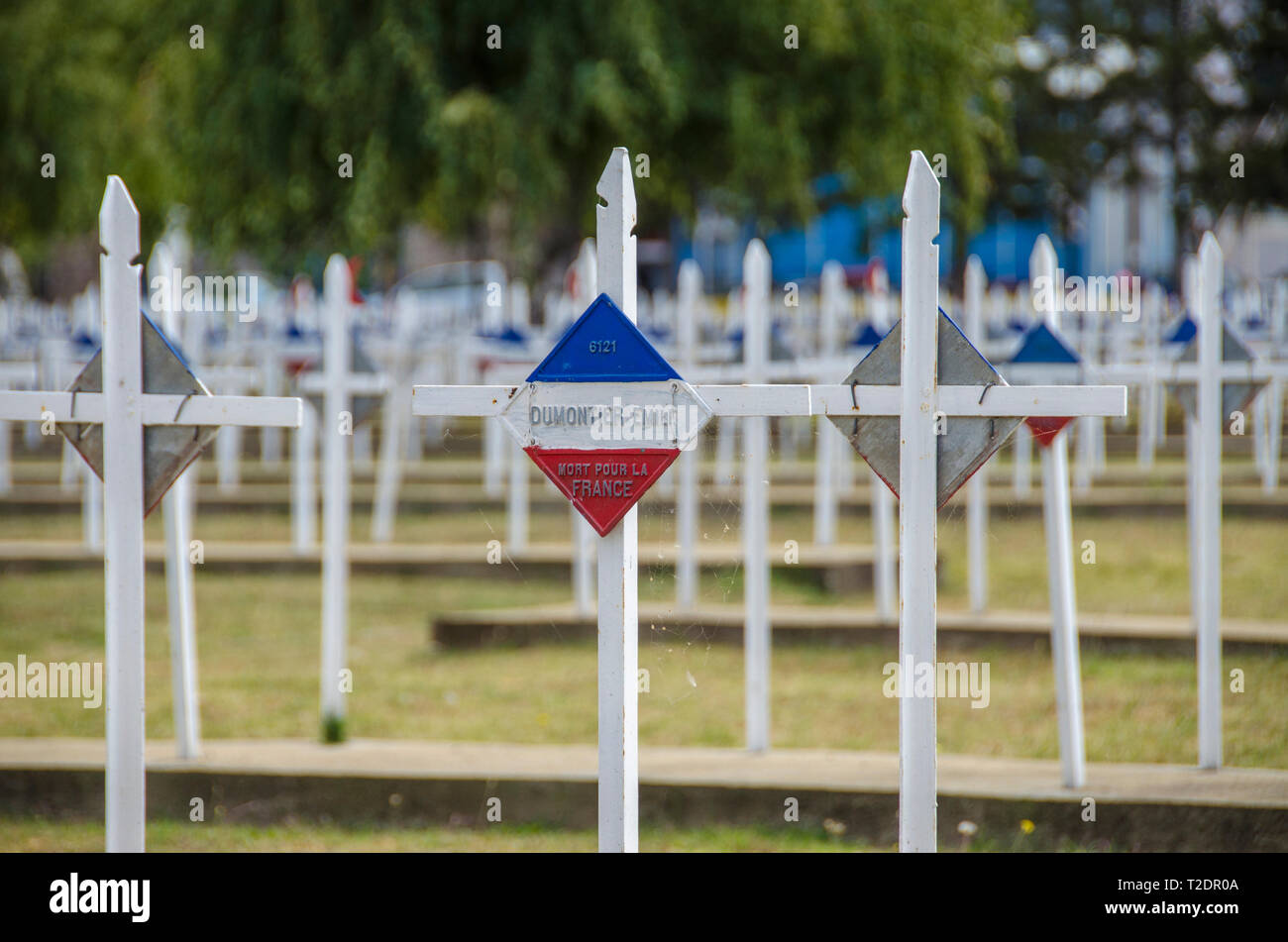 Französische WW1 Soldatenfriedhof in Bitola, Mazedonien Stockfoto