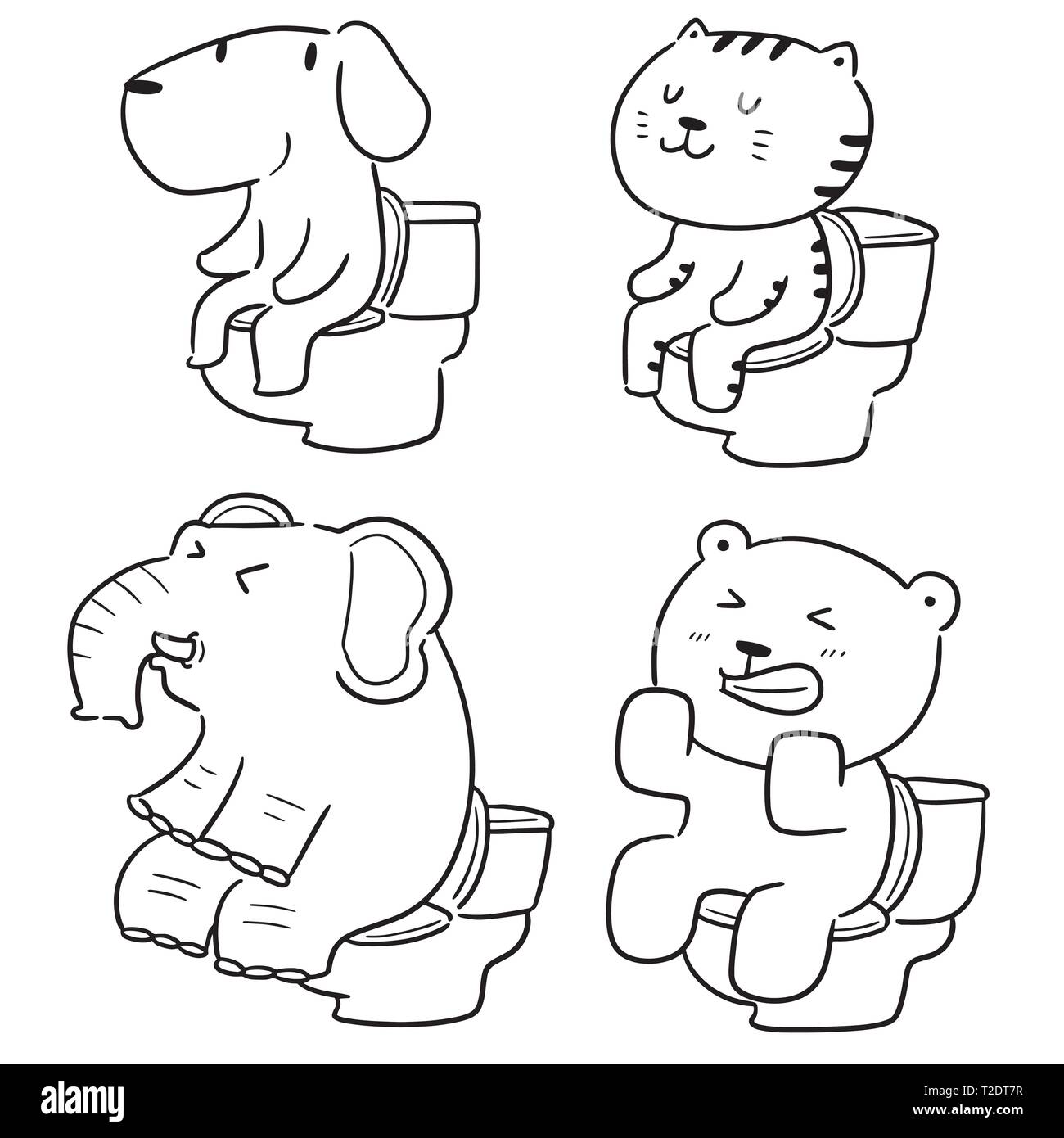 Vektor mit spültoilette Tier Stock Vektor