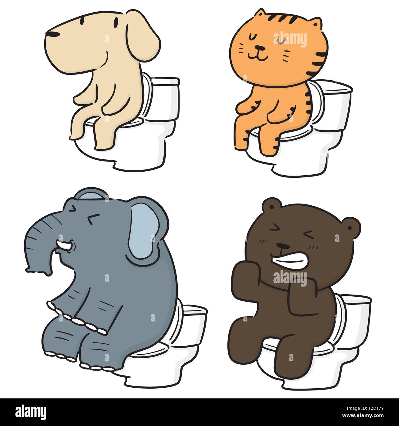 Vektor mit spültoilette Tier Stock Vektor