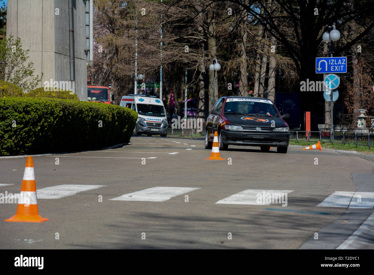 Sajmski autoslalom 2019 - Peugeot 306 Stockfoto