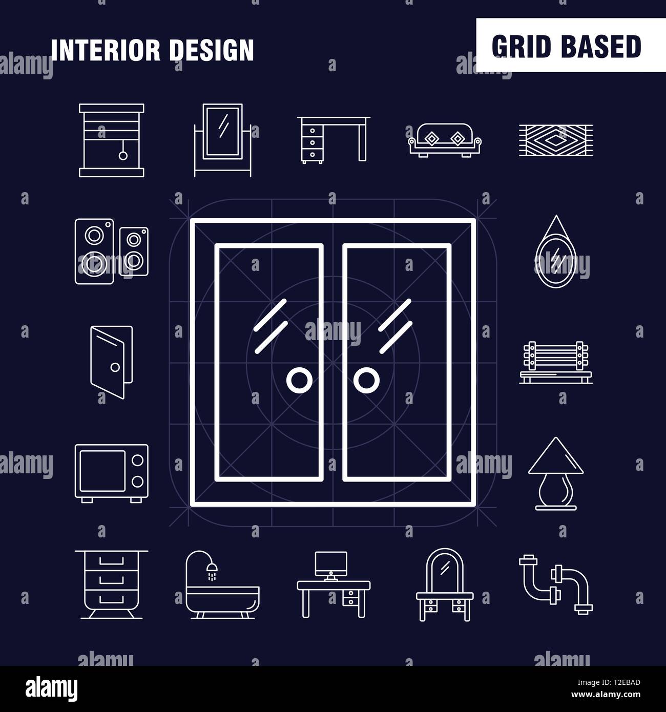 Interior Design Zeile Fur Symbole Fur Infografiken Mobile Ux Ui
