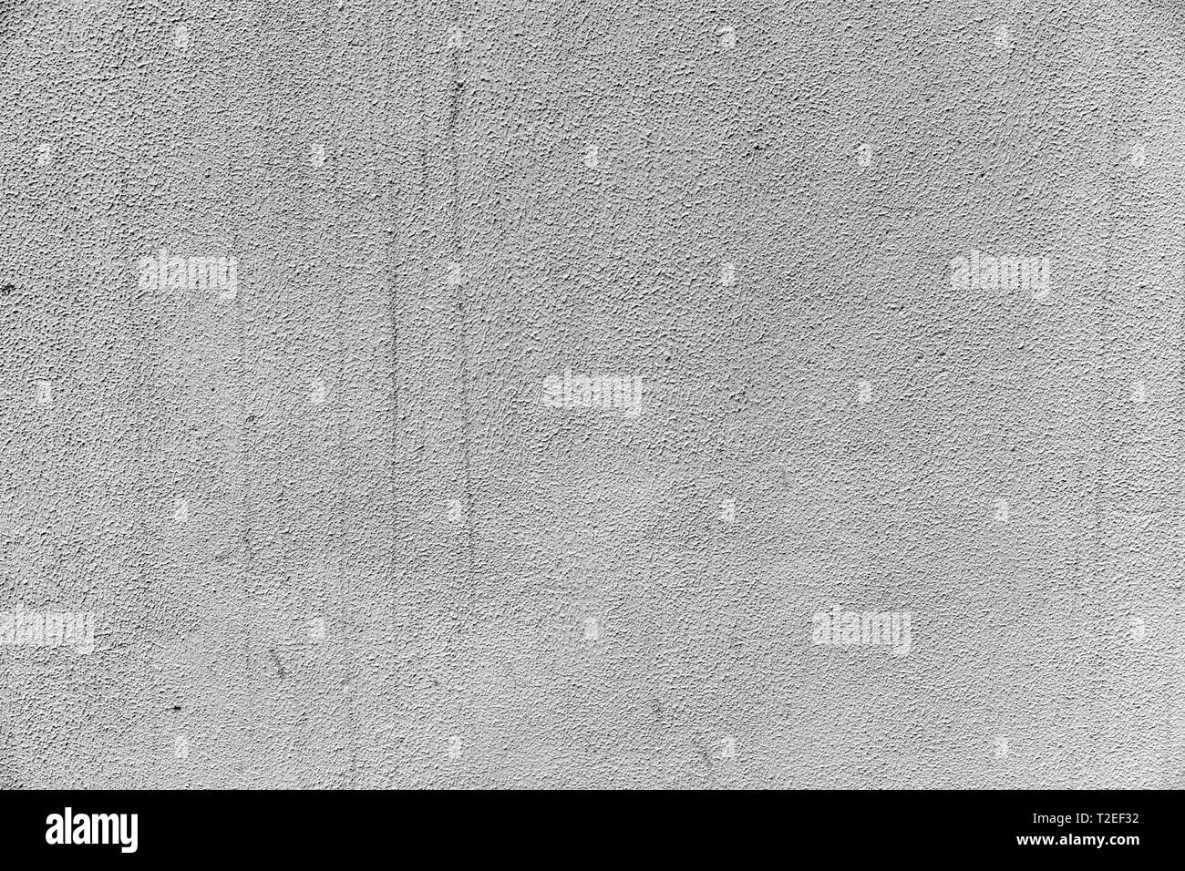 Grau verputzte Wand mit Spuren von Wasser für Hintergrund Stockfoto