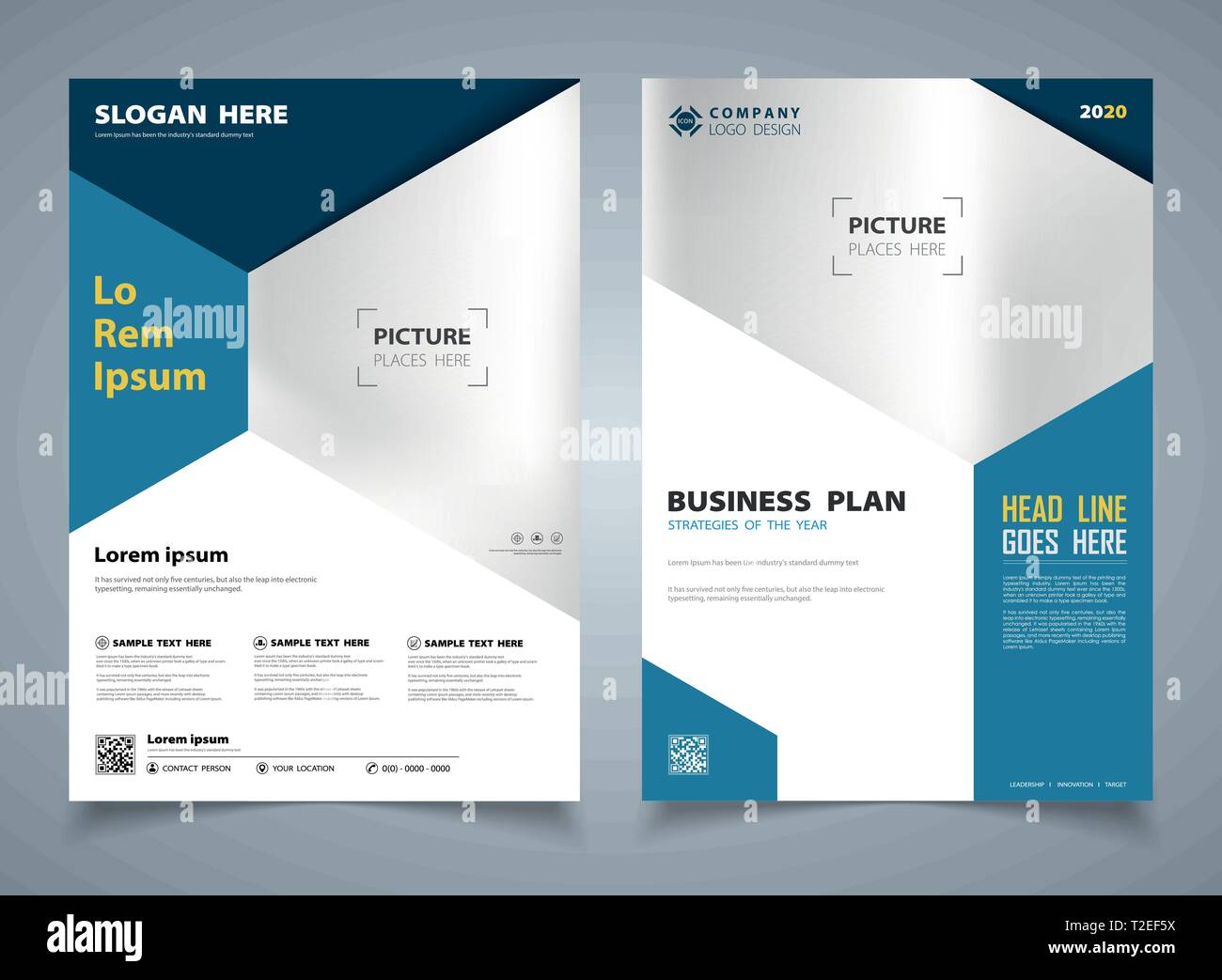 Moderne blaue Broschüre von Hexagon template Design Hintergrund. Sie template Design, ad, Poster, Artwork verwenden können. Abbildung: Vector EPS 10. Stock Vektor