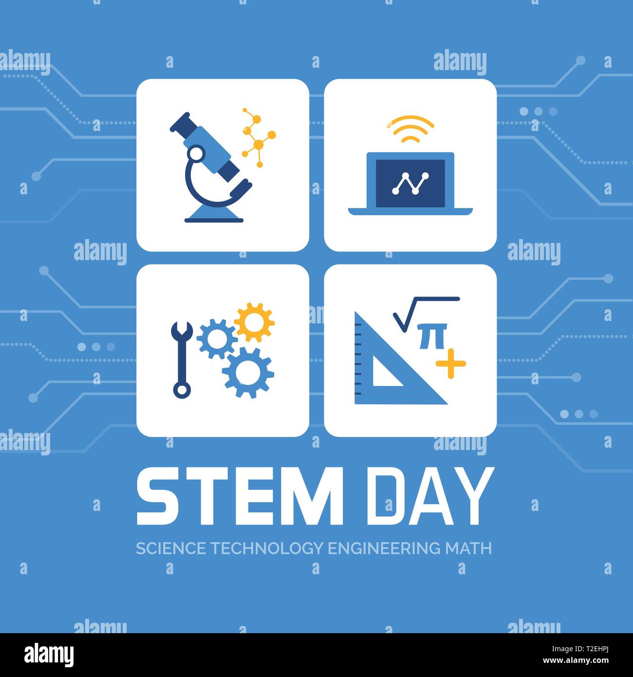 Stammzellen tag Promotional Design und Social Media post: Wissenschaft, Technologie, Ingenieurwesen und Mathematik Stock Vektor