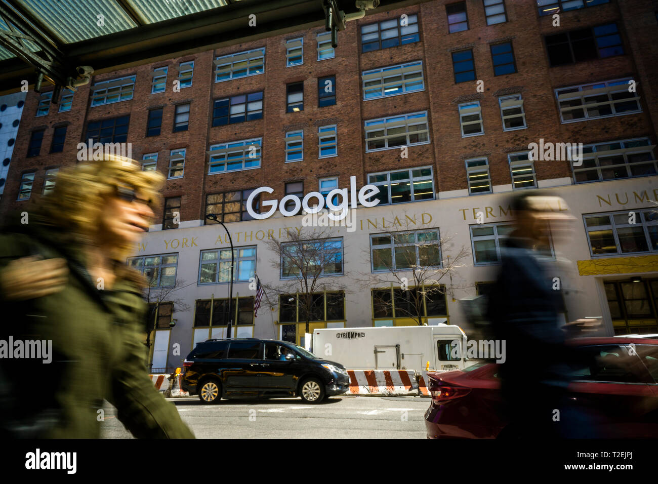 Googles Hauptsitz in Chelsea in New York am Dienstag, 26. März 2019. Google ist gemeldet werden Neustart seinen weitgehend verlassenen Robotik Programm. (© Richard B. Levine) Stockfoto
