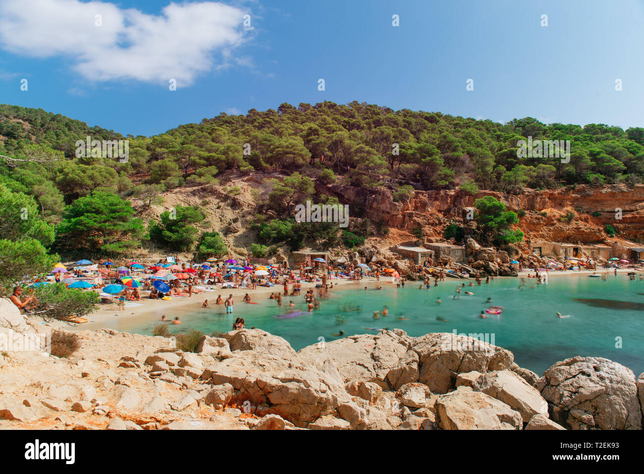 Cala Salada, Ibiza Beach Stockfoto