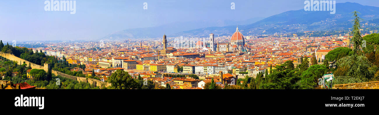 Hochauflösende 50 Mega Pixel Florenz Toskana panorama Stockfoto