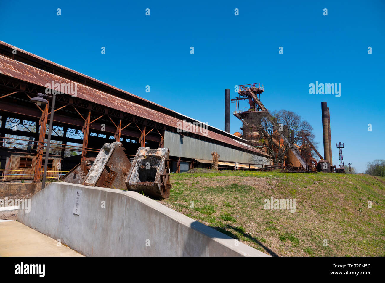 USA Alabama Birmingham die Sloss Öfen jetzt eine National Historic Landmark einmal im Roheisen Anlage Stockfoto