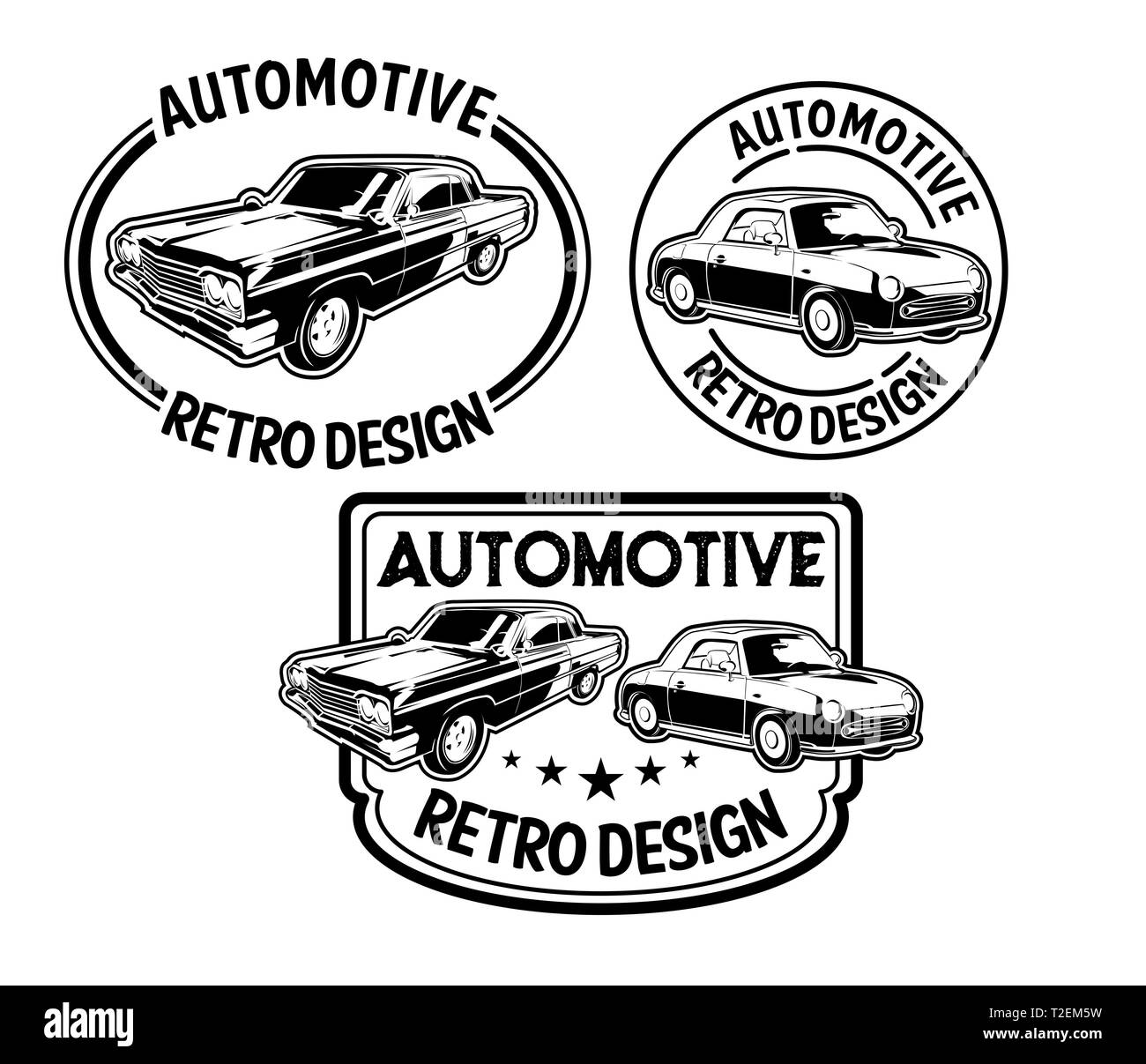 Abzeichen Retro Automotive Stockfoto