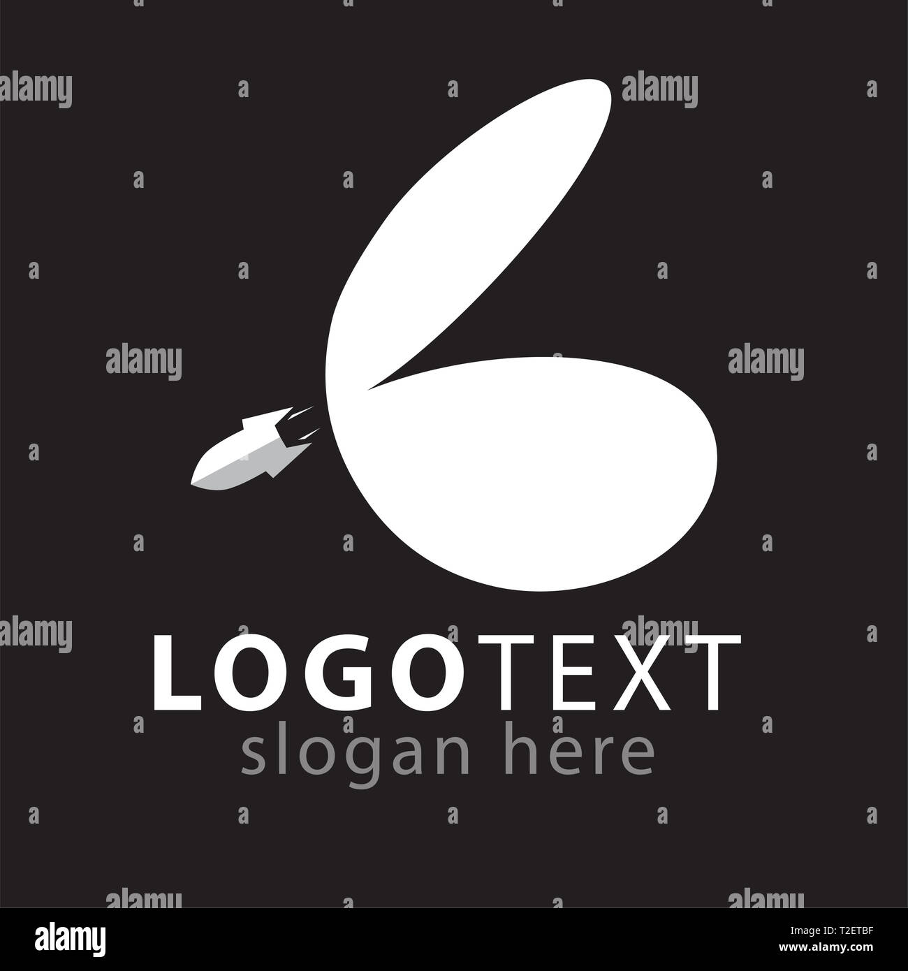 B Schreiben Rakete logo vector Template Stockfoto