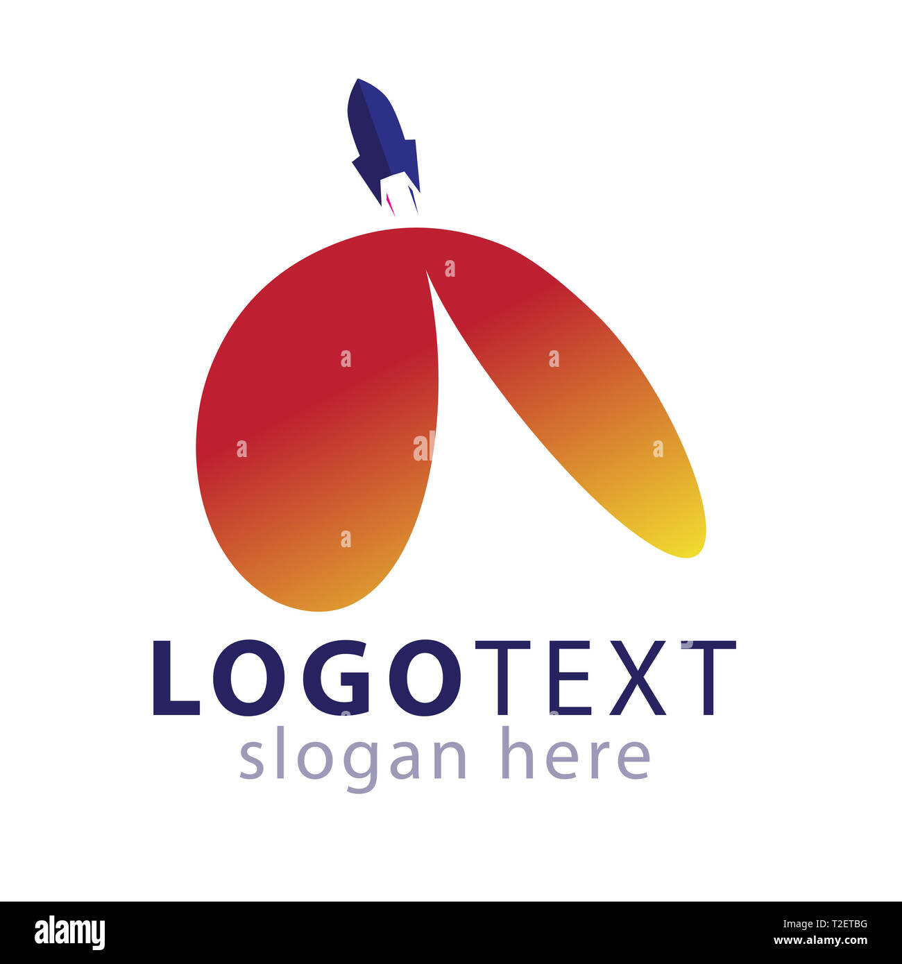 W Schreiben Rakete logo vector Template Stockfoto